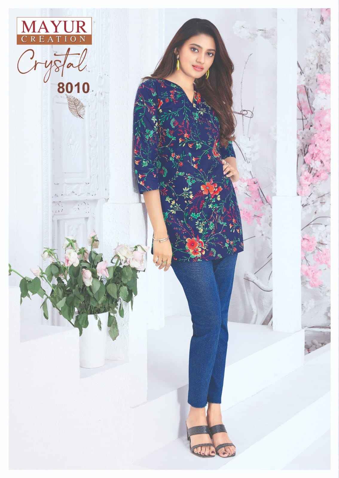 Mayur Creation Crystal Vol 8 Poplin Cotton Tunic Top 12 pcs Catalogue