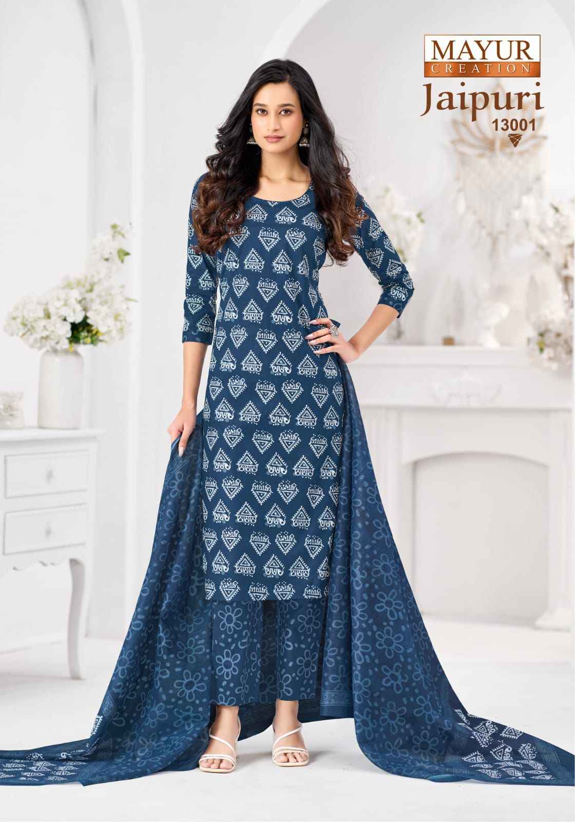 Mayur Creation Jaipuri Vol 13 Readymade Cotton Dress 10 pcs Catalogue