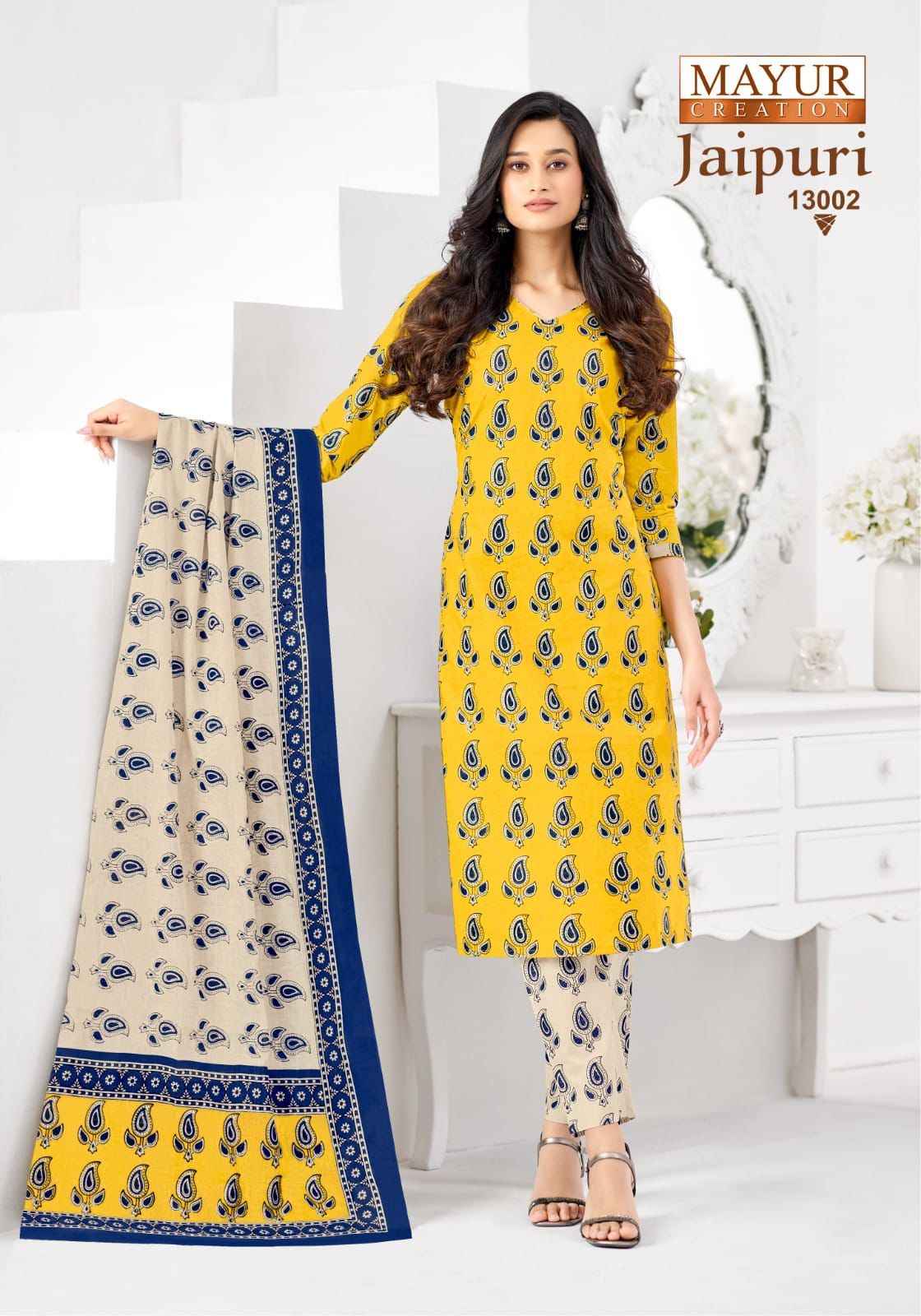 Mayur Creation Jaipuri Vol 13 Readymade Cotton Dress 10 pcs Catalogue