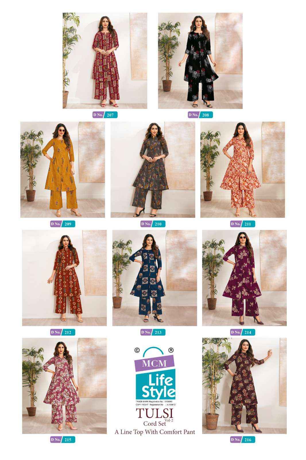 MCM Lifestyle Tulsi Vol 2 Anarkali Cotton Co Ord Set 10 pcs Catalogue