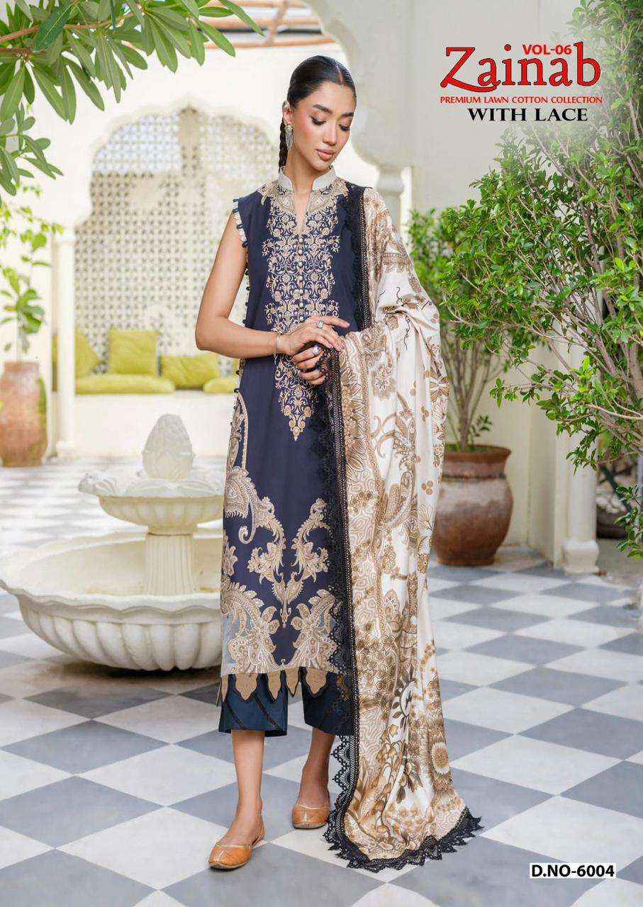 Miss World Choice Zainab Vol 6 Lawn Cotton Dress Material 6 pcs Catalogue