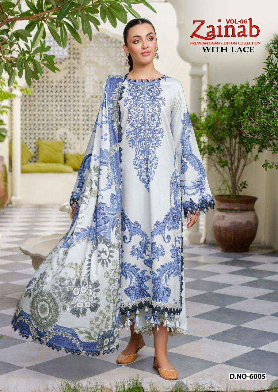 Miss World Choice Zainab Vol 6 Lawn Cotton Dress Material 6 pcs Catalogue