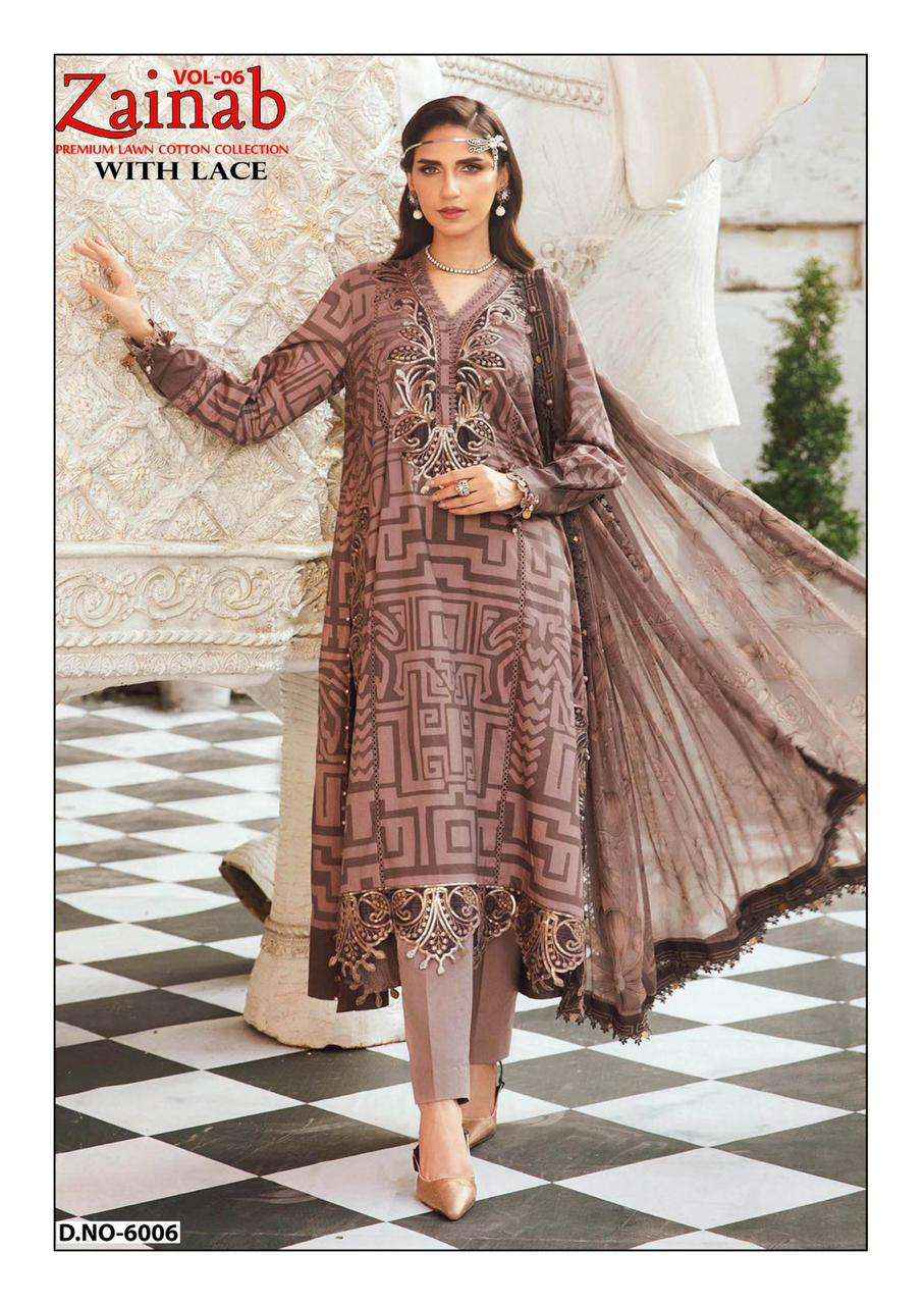 Miss World Choice Zainab Vol 6 Lawn Cotton Dress Material 6 pcs Catalogue