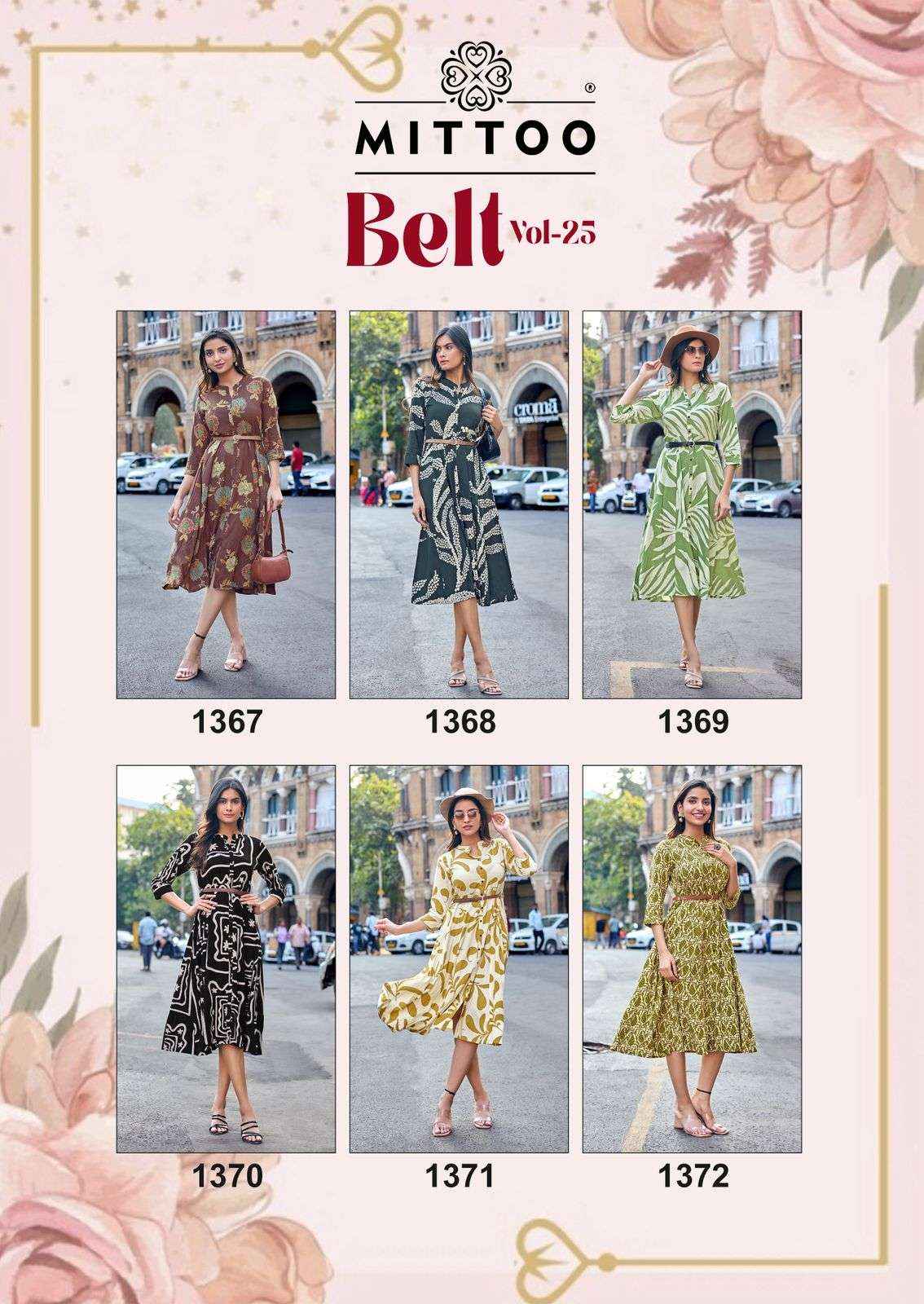 Mittoo Belt Vol 25 Rayon Kurti 6 pcs Catalogue