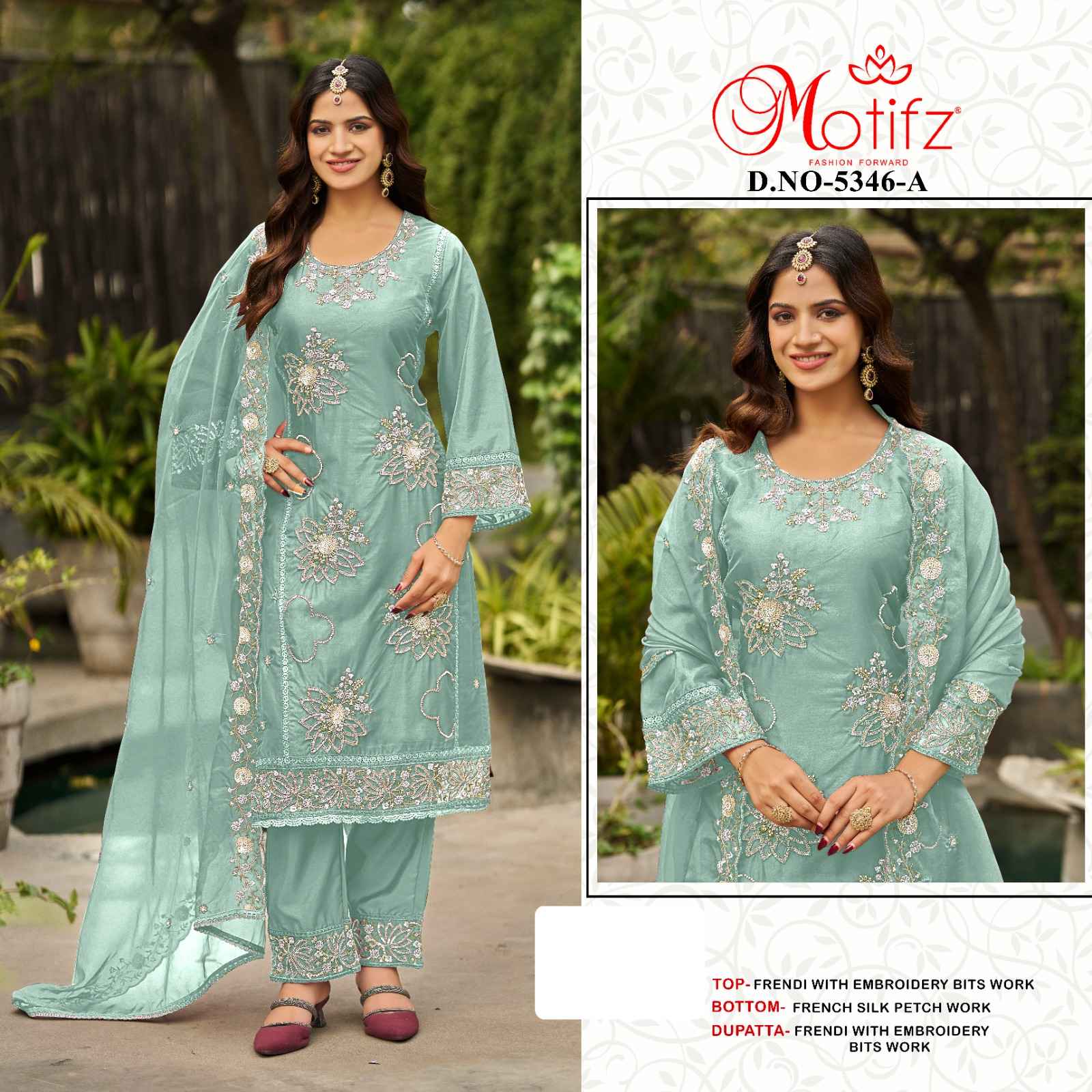 Motifz D No 5346 Fendi Dress Material 4 pcs Catalogue