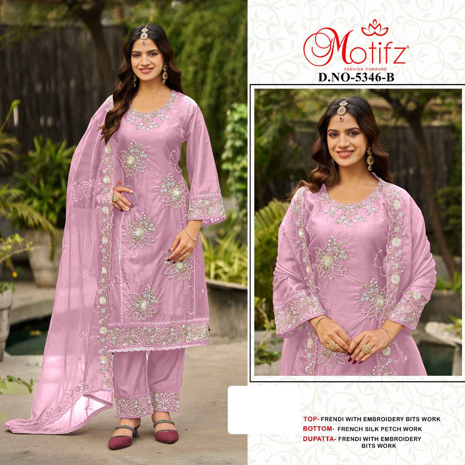 Motifz D No 5346 Fendi Dress Material 4 pcs Catalogue
