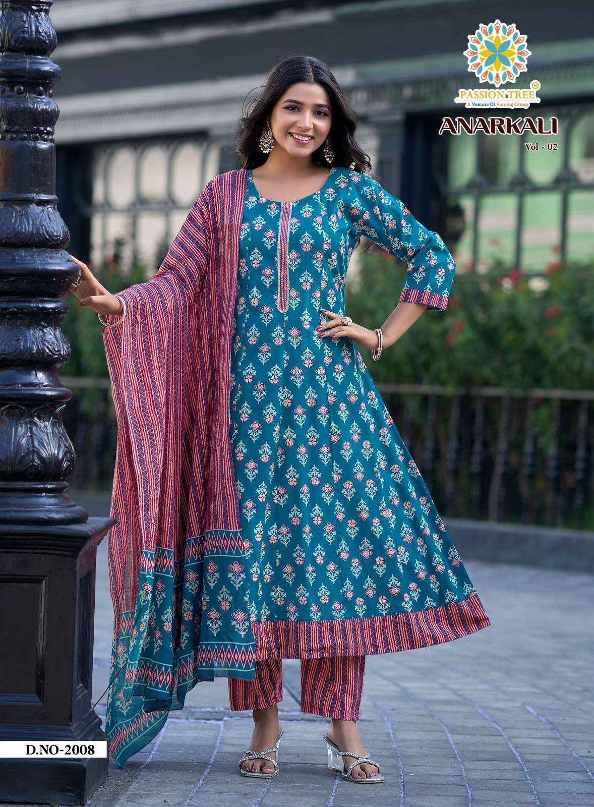Passion Tree Anarkali Vol 2 Cotton Kurti Combo 8 pcs Catalogue