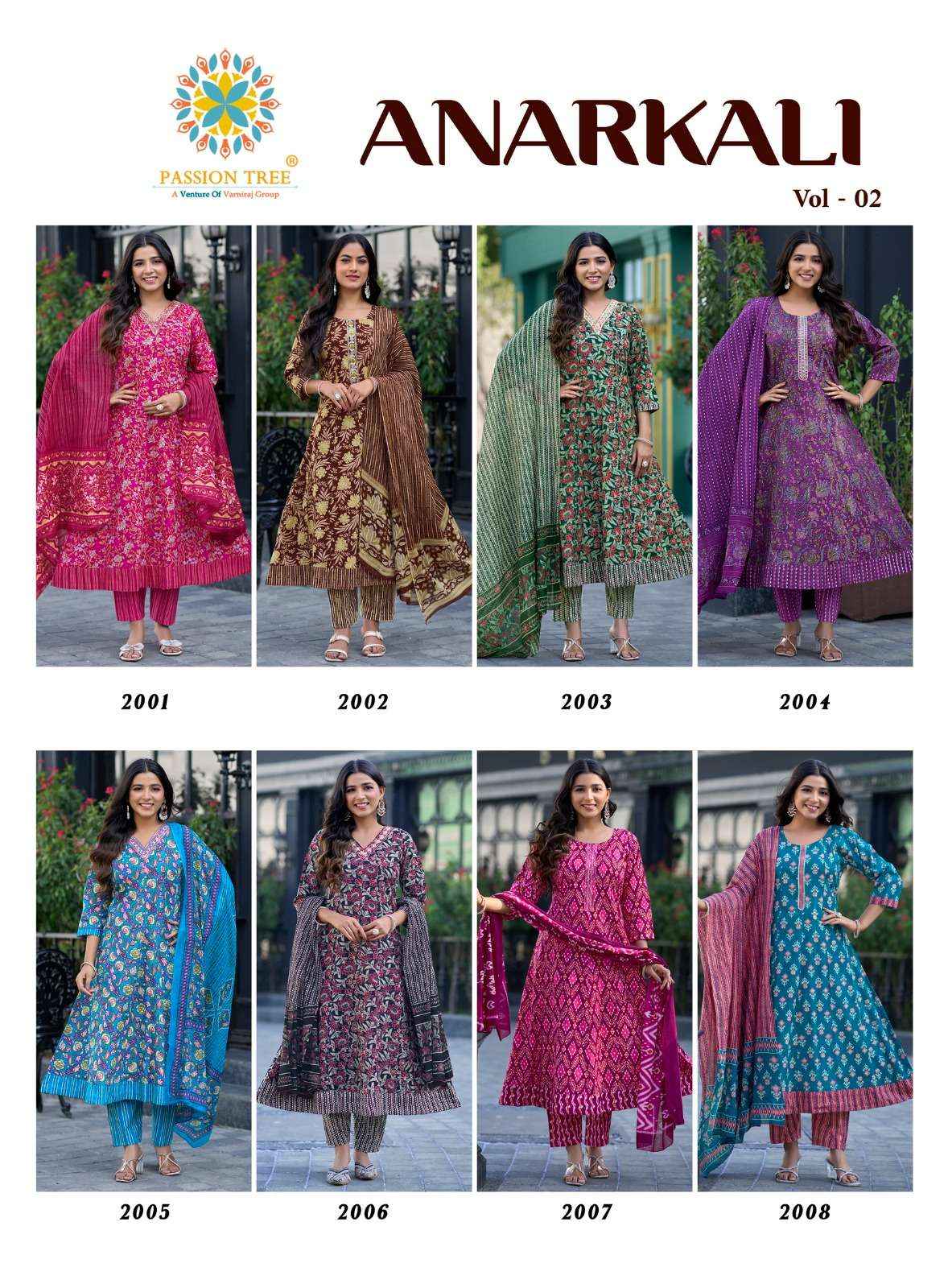 Passion Tree Anarkali Vol 2 Cotton Kurti Combo 8 pcs Catalogue