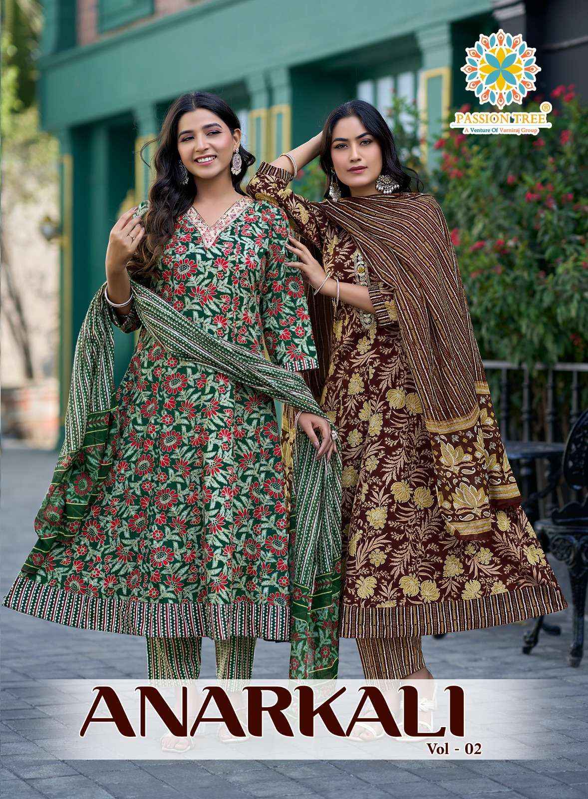 Passion Tree Anarkali Vol 2 Cotton Kurti Combo 8 pcs Catalogue