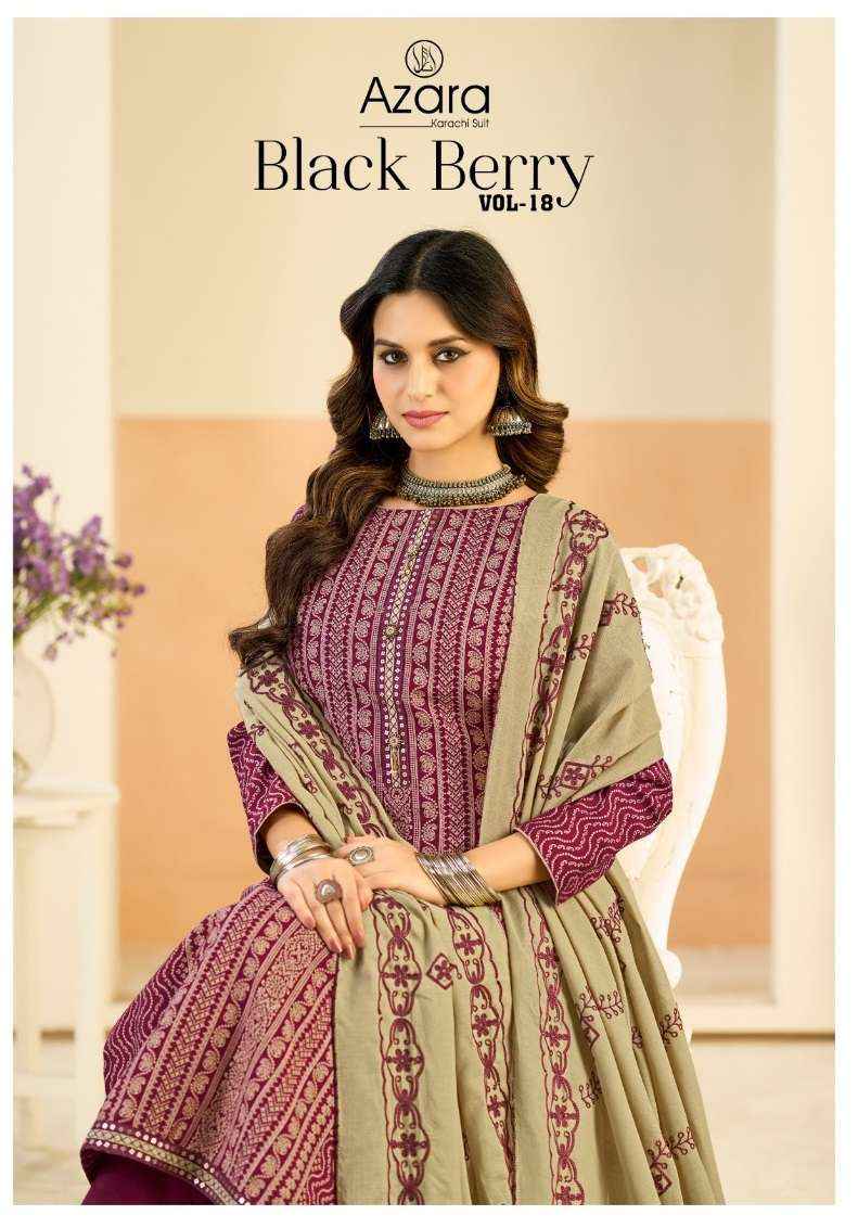 Radhika Fashion Azara Black Berry Vol 18 Viscose Dress Material 4 pcs Catalogue