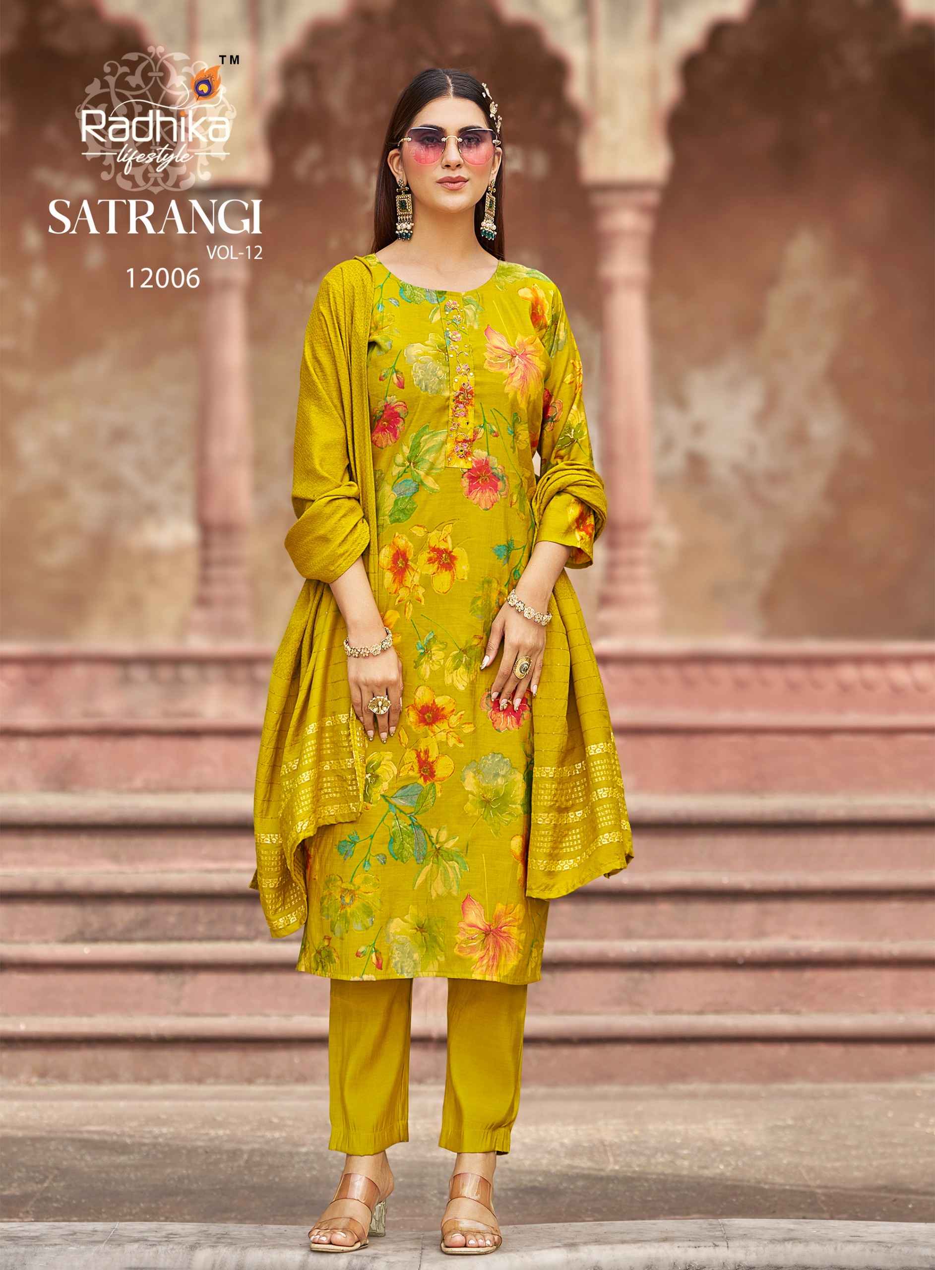 Radhika Lifestyle Satrangi Vol 12 Roman Kurti Combo 6 pcs Catalogue