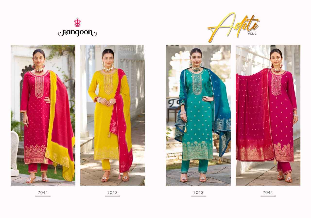 Rangoon Aditi Vol 3 Viscose Jecaurd Kurti Combo 6 pcs Catalogue