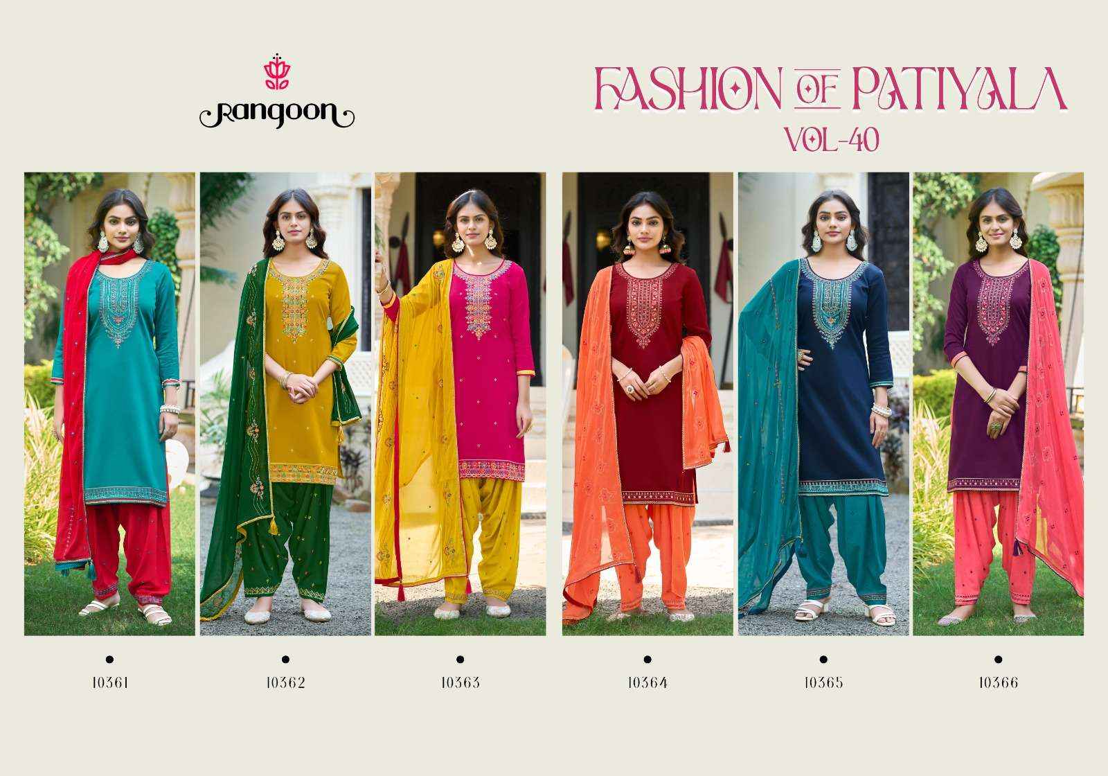 Rangoon Fashion Of Patiyala Vol 40 Jam Silk Kurti Combo 6 pcs Catalogue