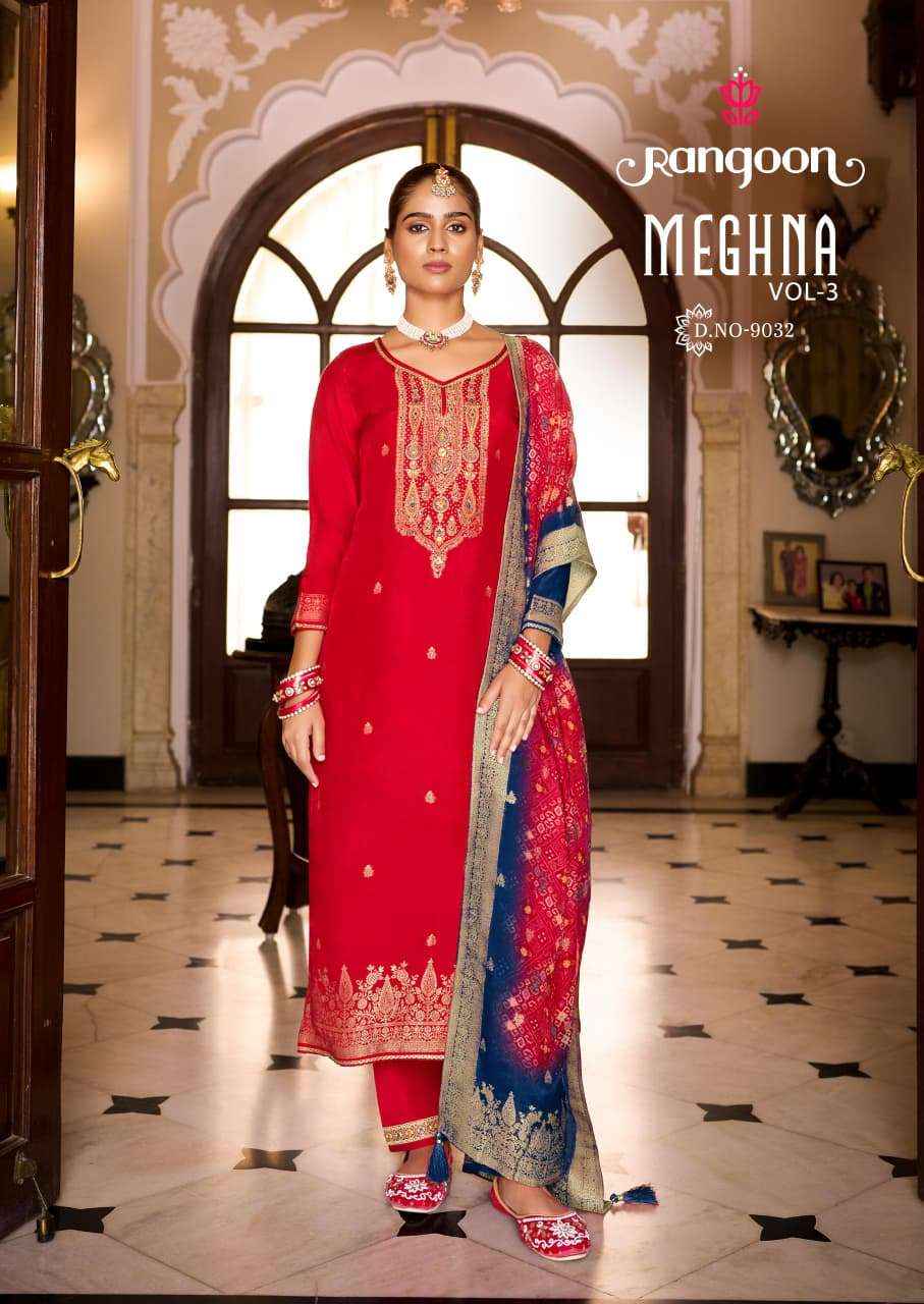Rangoon Meghana Vol 3 Readymade Jacquard Dress 4 pcs Catalogue