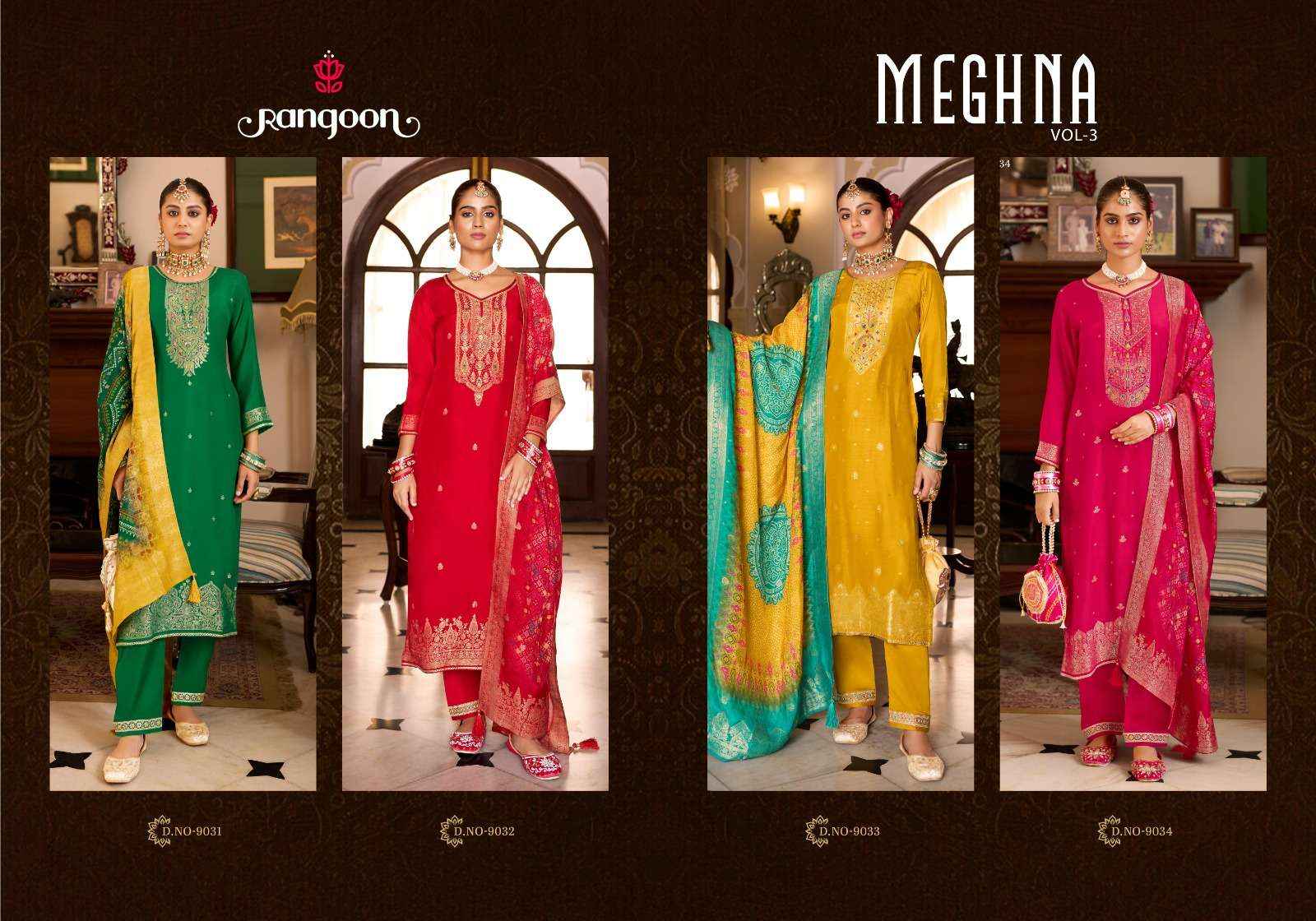 Rangoon Meghana Vol 3 Readymade Jacquard Dress 4 pcs Catalogue