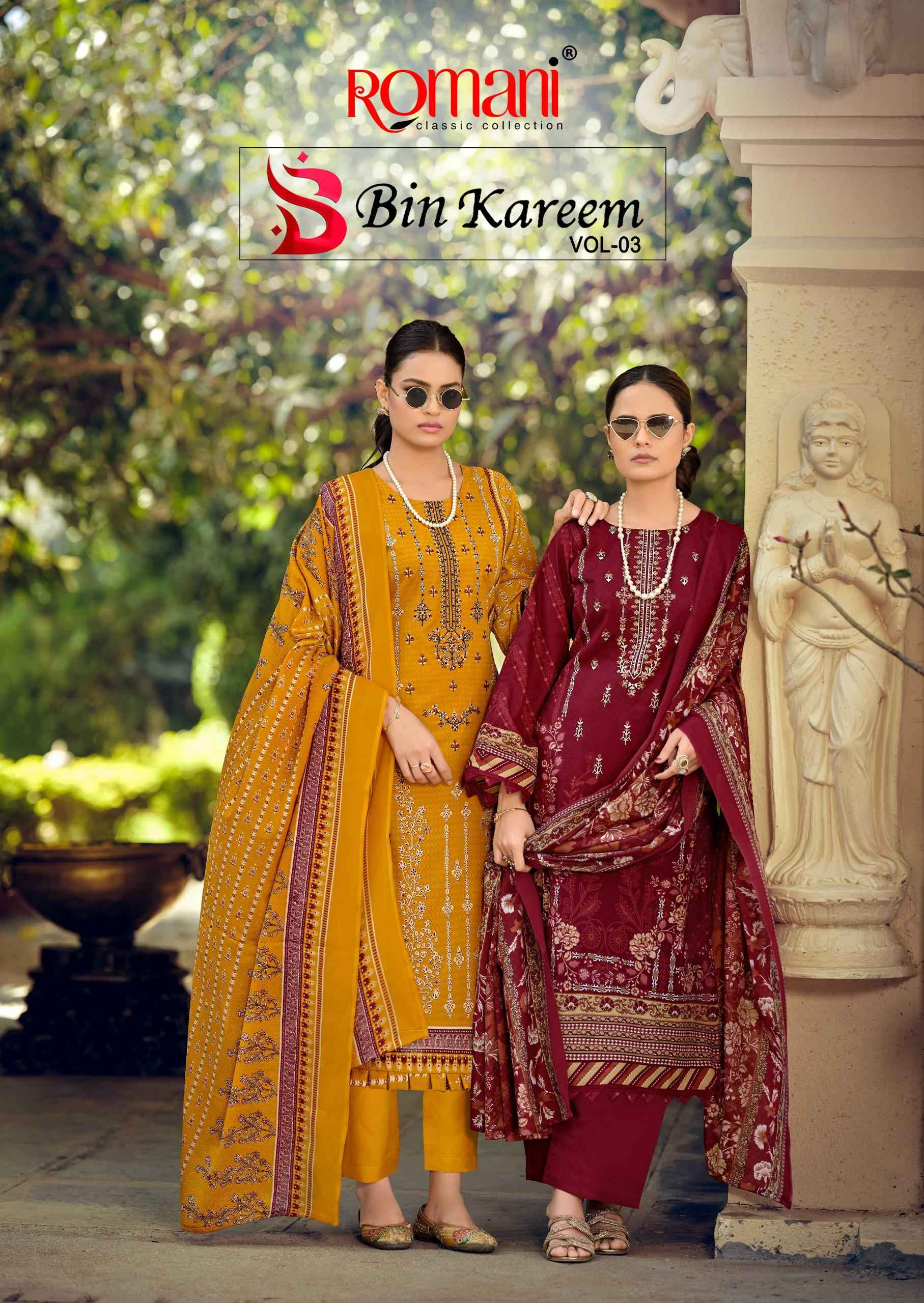 Romani Bin Kareem Vol 3 Cotton Dress Material 8 pcs Catalogue