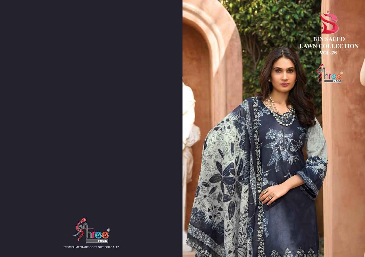 Shree Fabs Bin Saeed Lawn Collection Vol 26 Cotton Dress Material 6 pcs Catalogue
