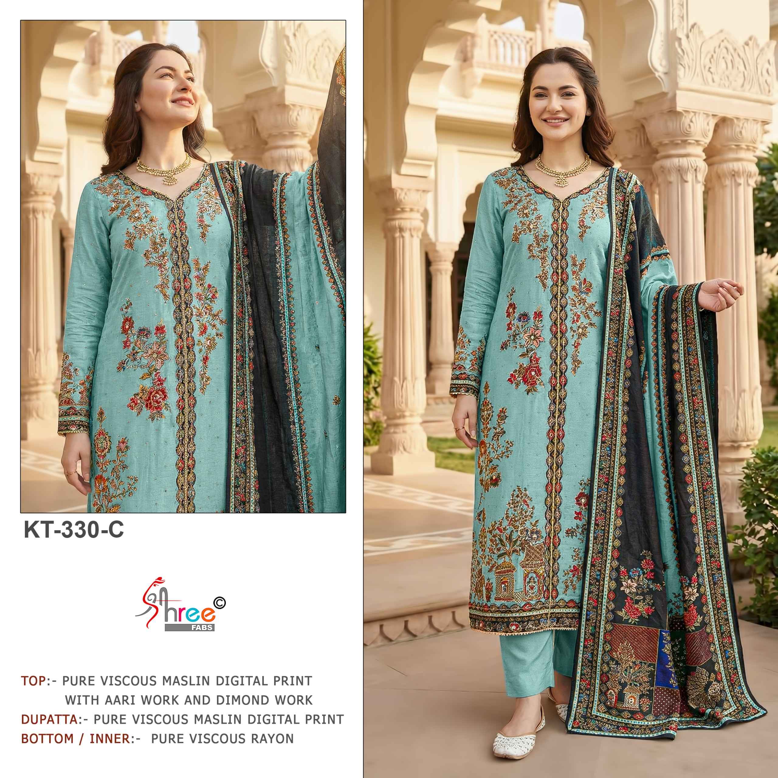 Shree Fabs KT 330 Viscous Maslin Dress Material 4 pcs Catalogue