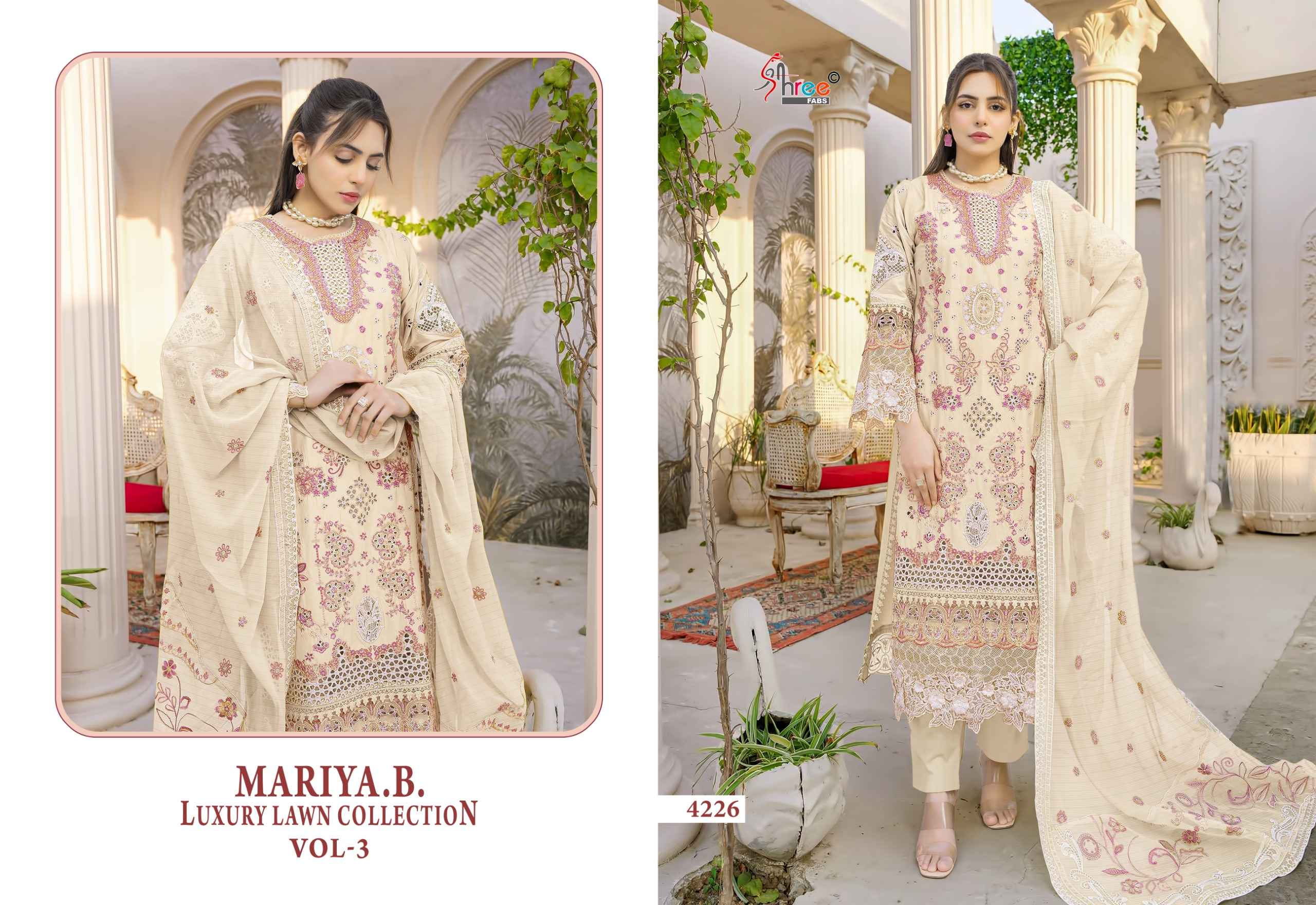 Shree Fabs Mariya B Luxury Lawn Collection Vol 3 Cotton Dress Material 6 pcs Catalogue