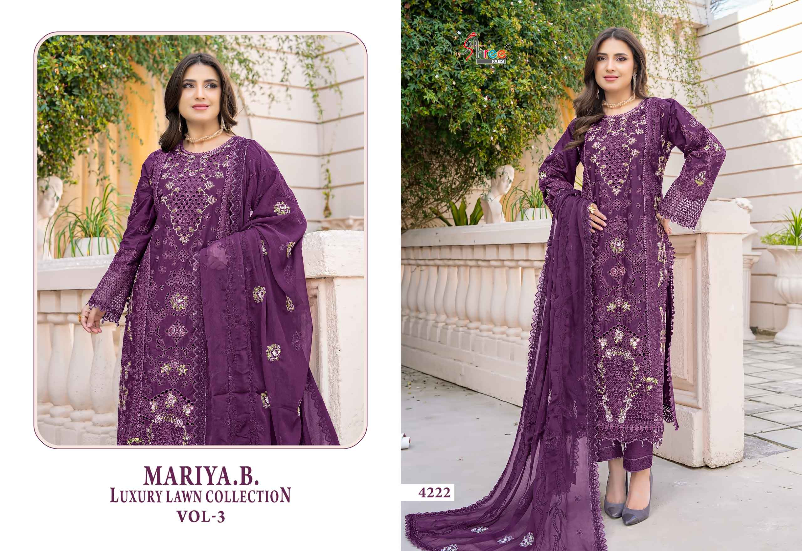 Shree Fabs Mariya B Luxury Lawn Collection Vol 3 Cotton Dress Material 6 pcs Catalogue