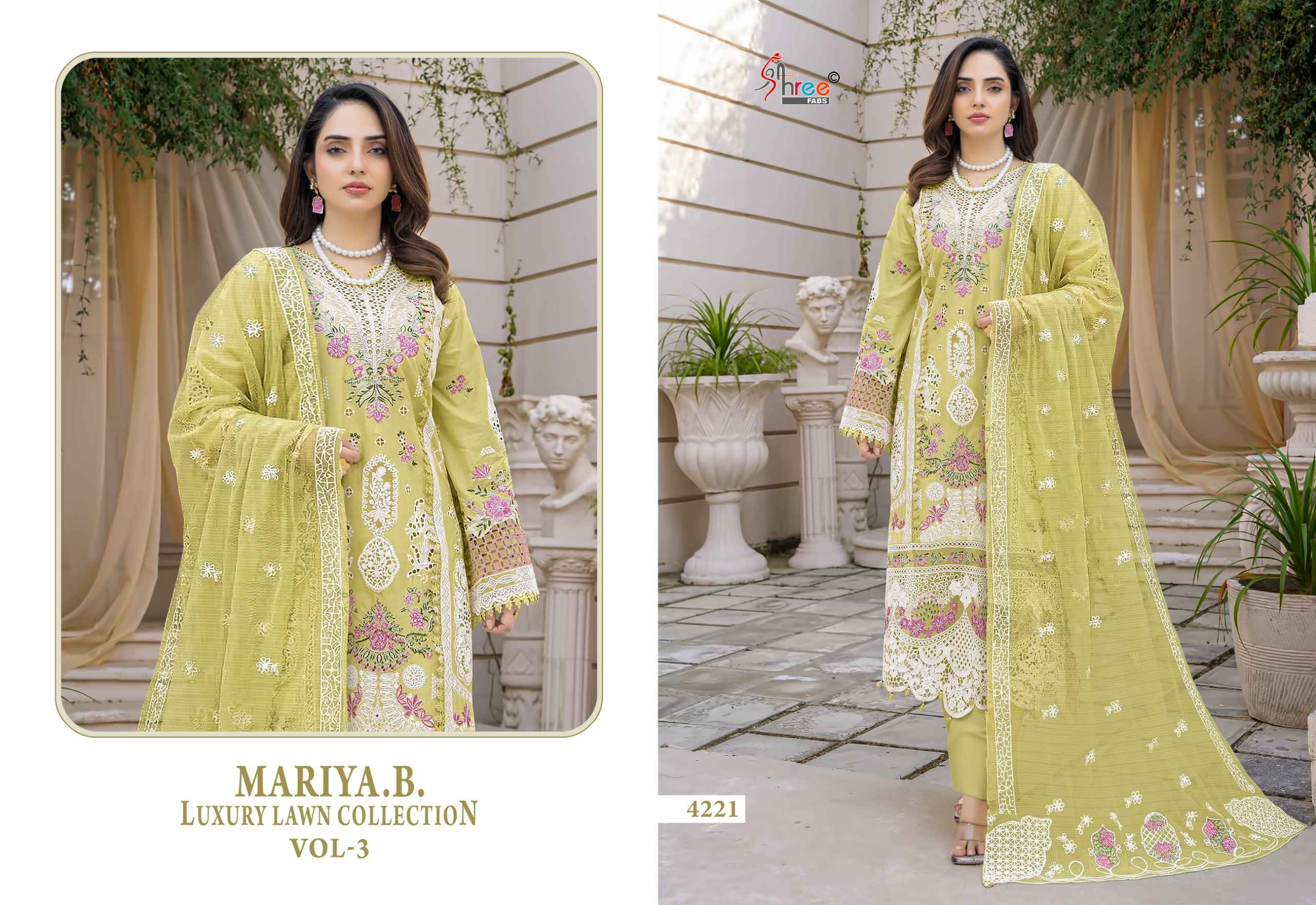 Shree Fabs Mariya B Luxury Lawn Collection Vol 3 Cotton Dress Material 6 pcs Catalogue