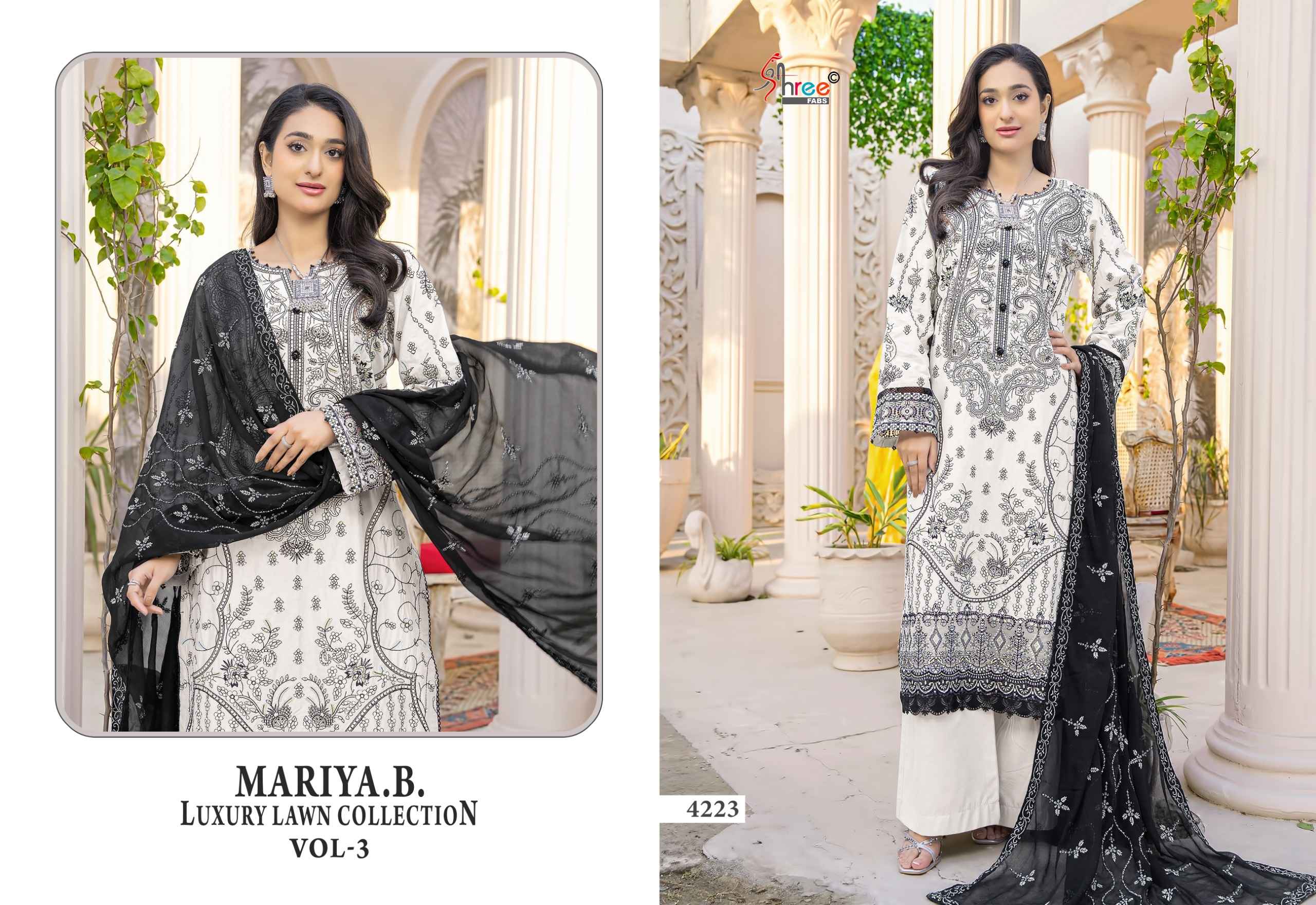 Shree Fabs Mariya B Luxury Lawn Collection Vol 3 Cotton Dress Material 6 pcs Catalogue