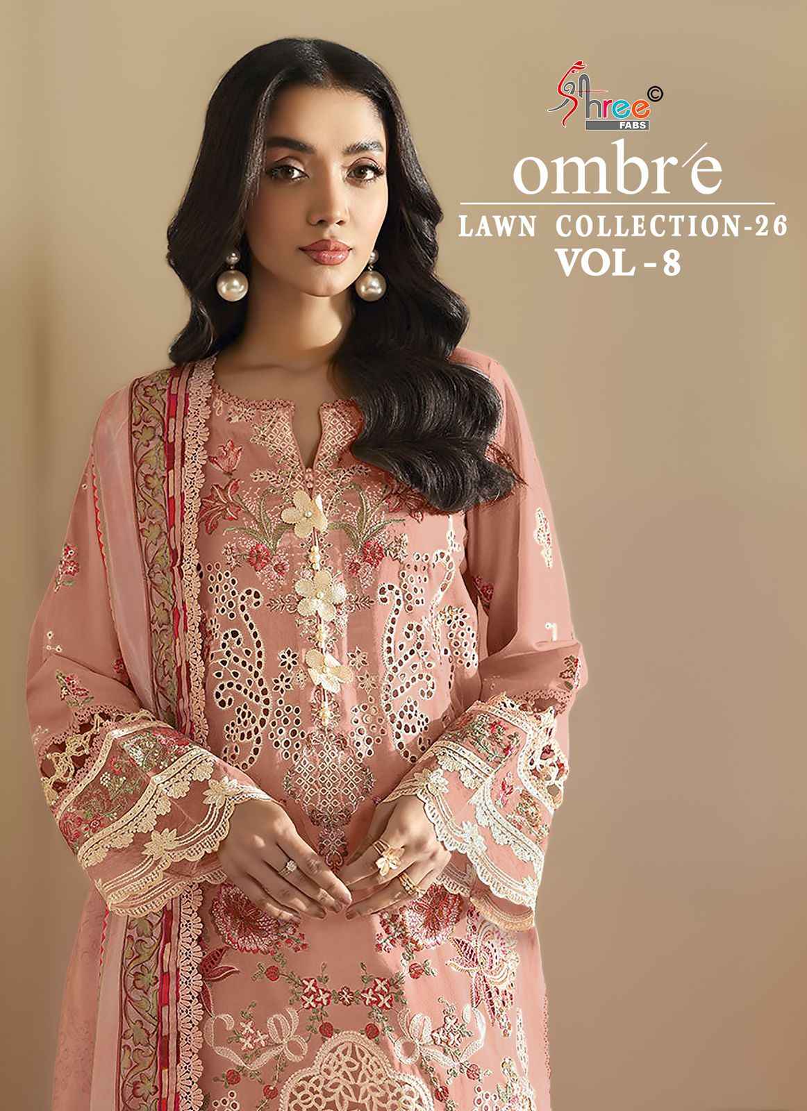 Shree Fabs Ombre Lawn Collection 26 Vol 8 Cotton Dress Material 8 pcs Catalogue