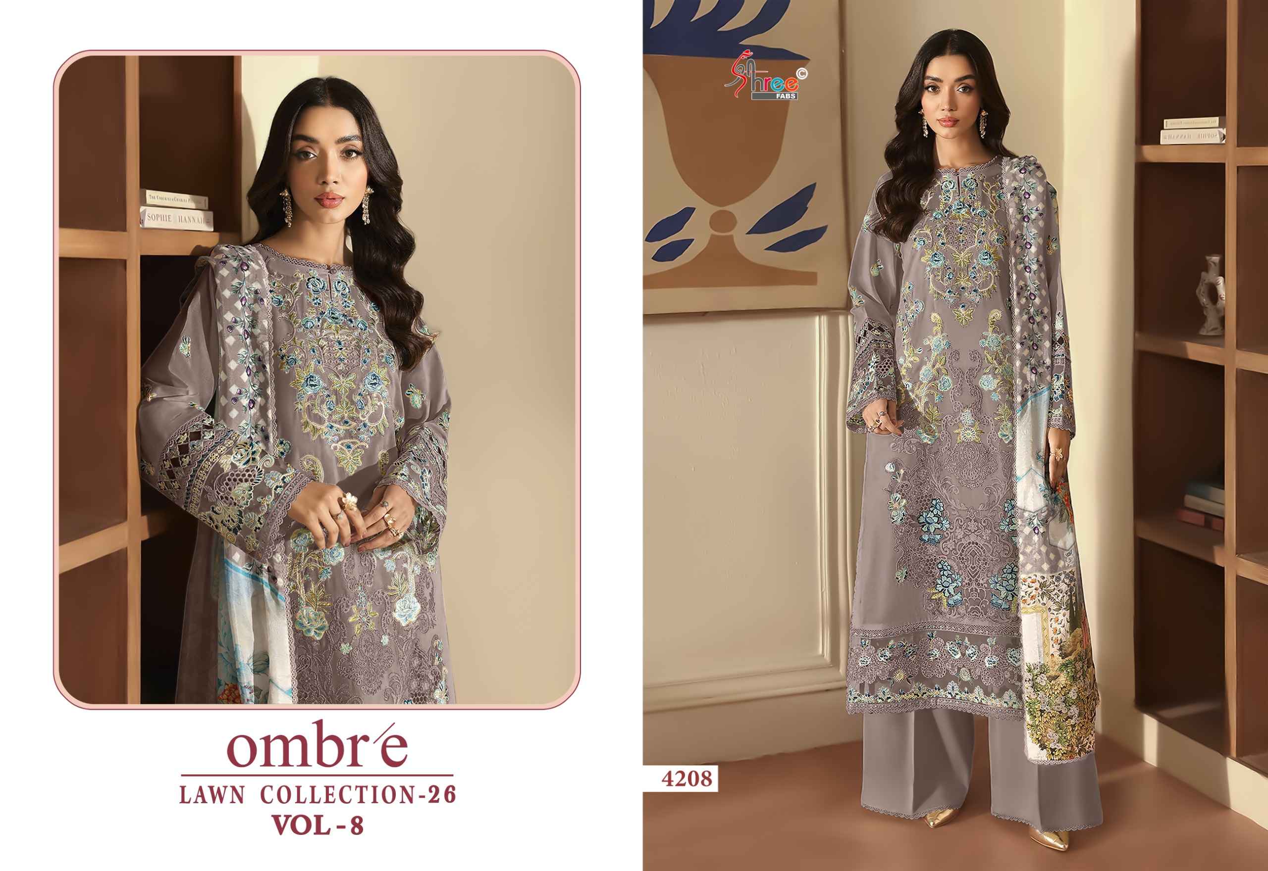 Shree Fabs Ombre Lawn Collection 26 Vol 8 Cotton Dress Material 8 pcs Catalogue