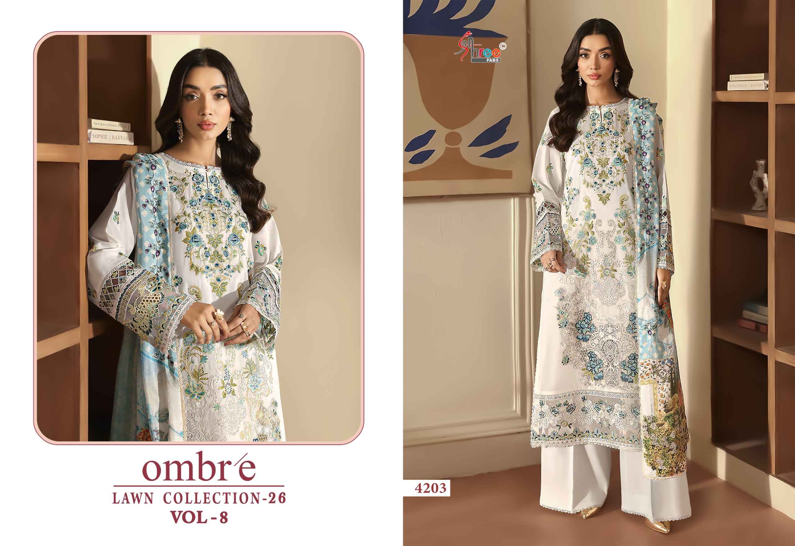 Shree Fabs Ombre Lawn Collection 26 Vol 8 Cotton Dress Material 8 pcs Catalogue