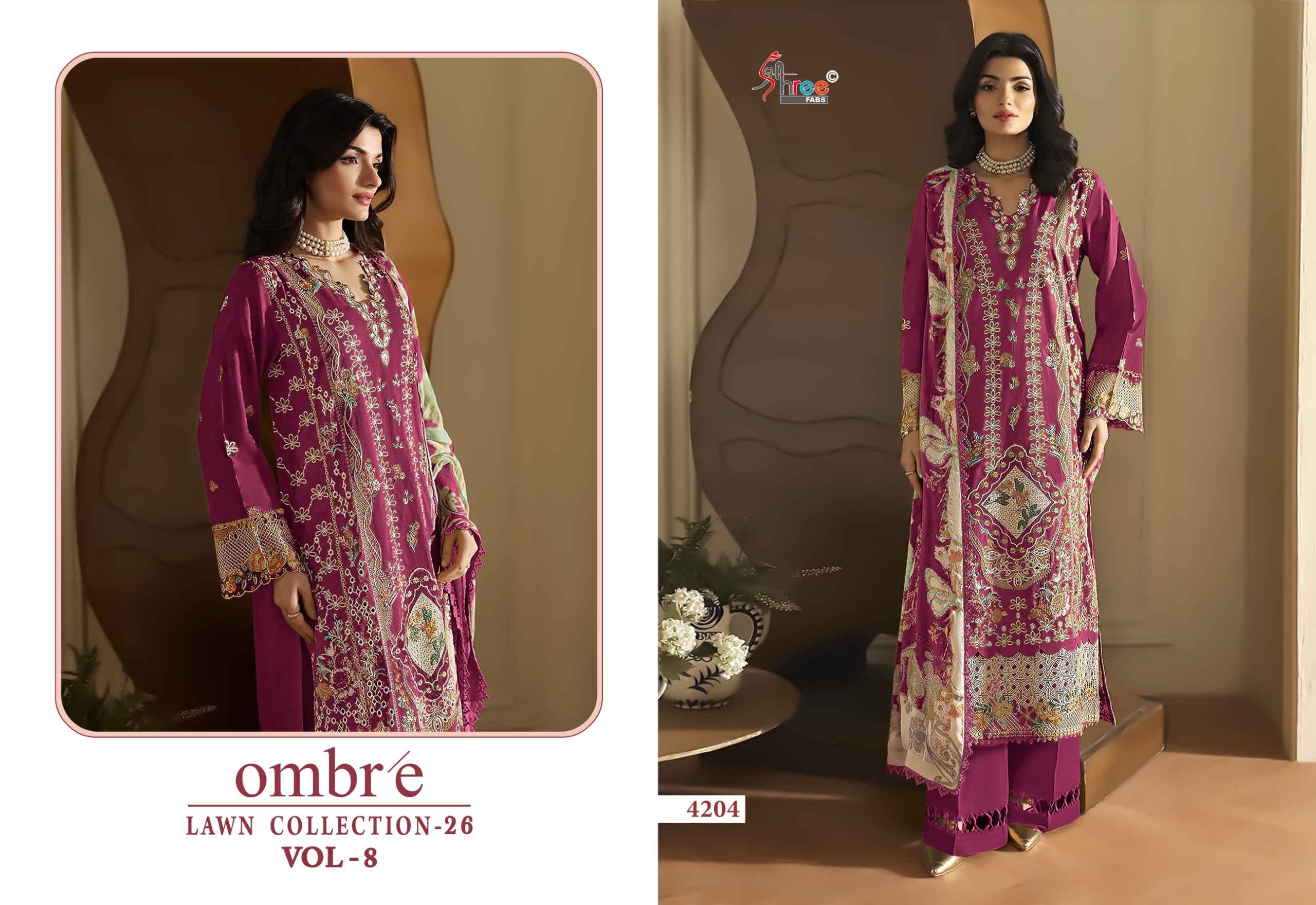 Shree Fabs Ombre Lawn Collection 26 Vol 8 Cotton Dress Material 8 pcs Catalogue