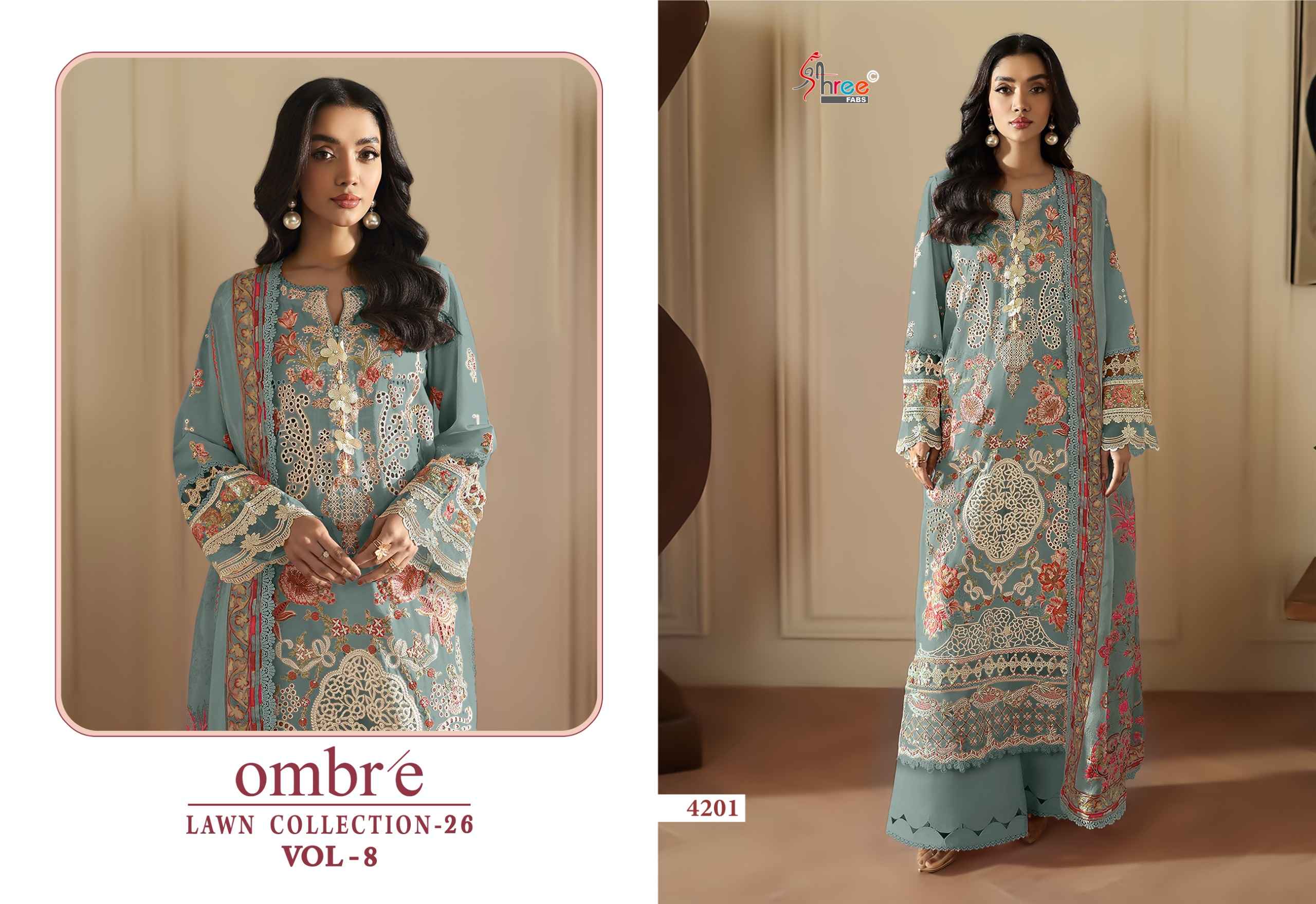 Shree Fabs Ombre Lawn Collection 26 Vol 8 Cotton Dress Material 8 pcs Catalogue