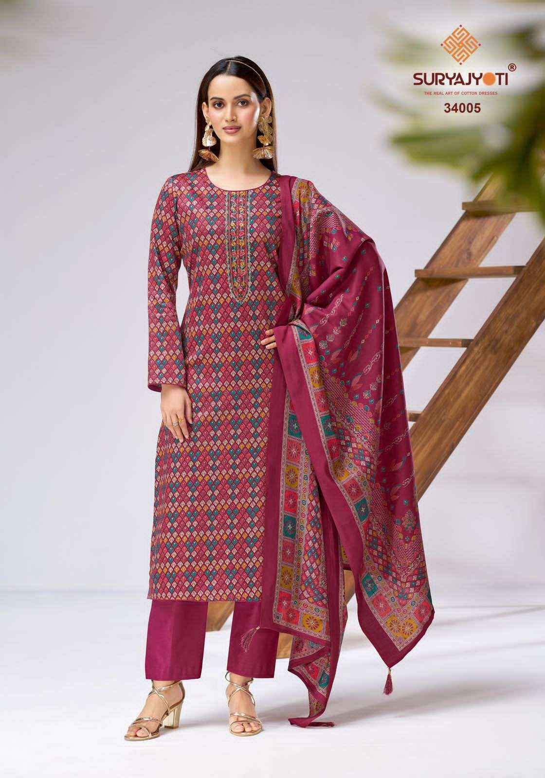 Suryajyoti Kalki Vol 34 Jam Satin Dress Material 8 Pcs Catalouge