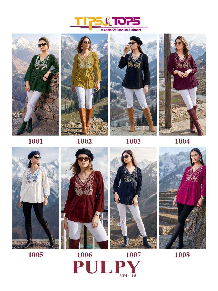 Tips & Tops Pulpy Vol 16 Rayon Top 8 pcs Catalogue