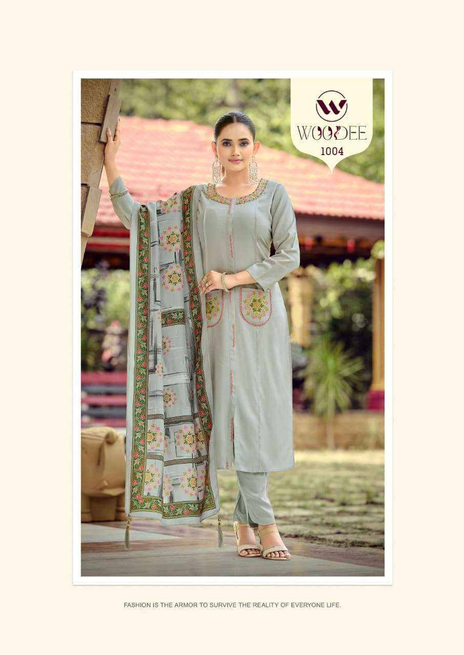 Woodee Pari Rayon Kurti Combo 6 pcs atalogue