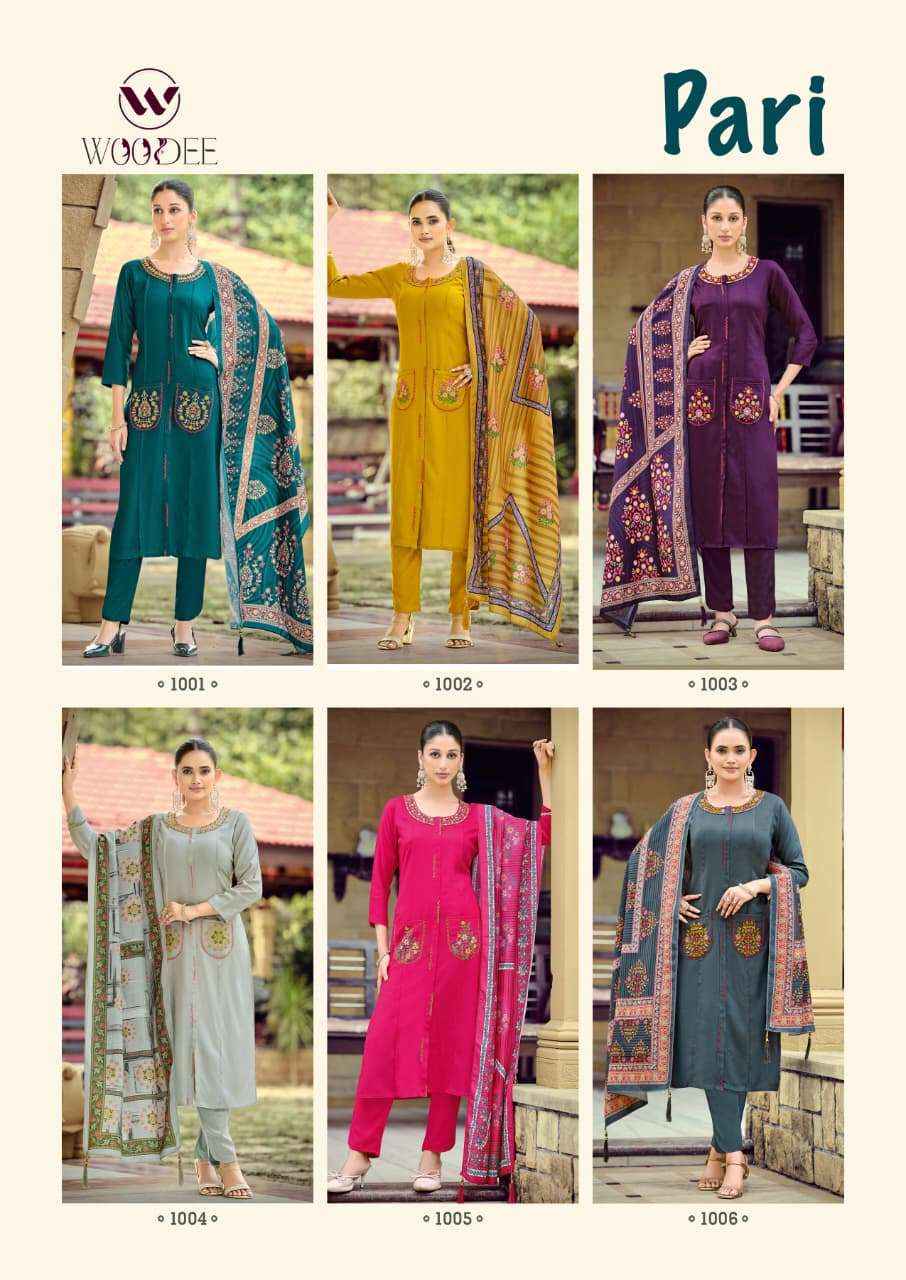 Woodee Pari Rayon Kurti Combo 6 pcs atalogue