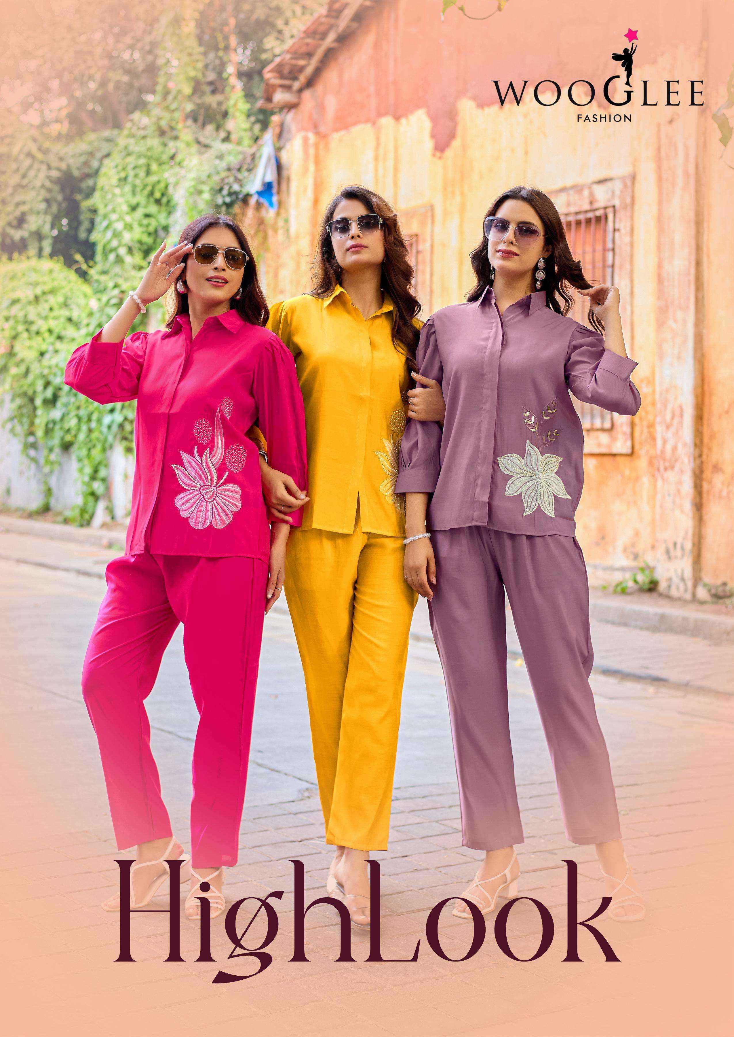 Wooglee High Look Viscose Silk Co ord Set 6 pcs Catalogue