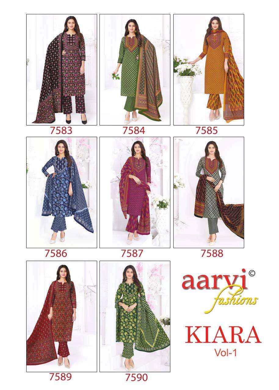 Aarvi Fashion Kiara Vol 1 Radymade Cotton Dress 8 pcs Catalogue