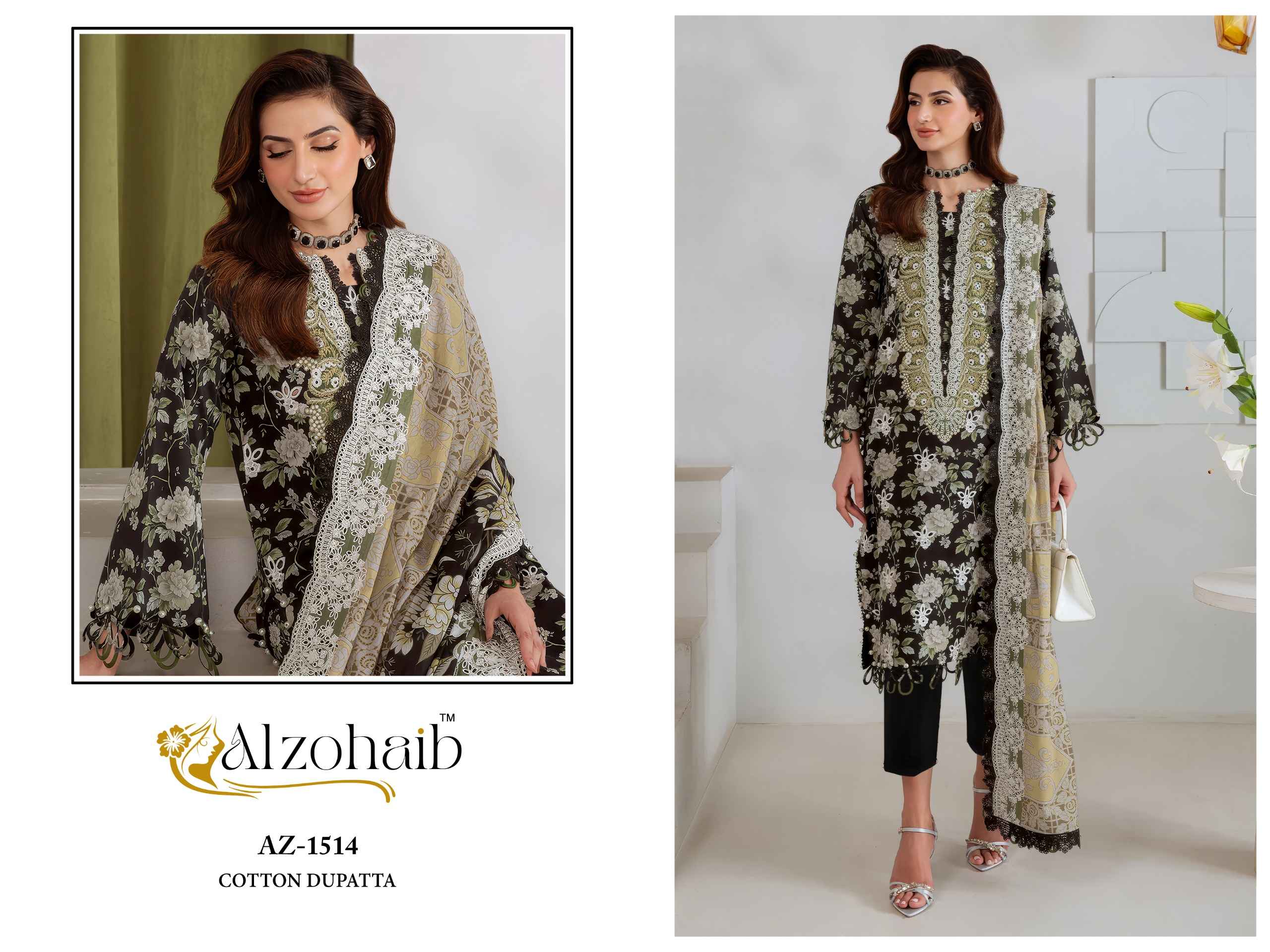 Alzohaib Nazakat Vol 1 Cotton Dress Material 4 pcs Catalogue