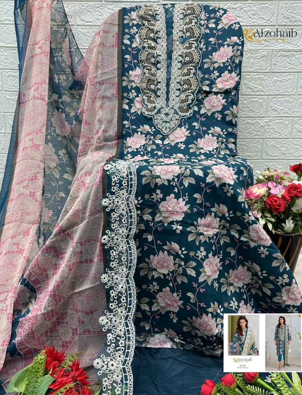 Alzohaib Nazakat Vol 1 Cotton Dress Material 4 pcs Catalogue