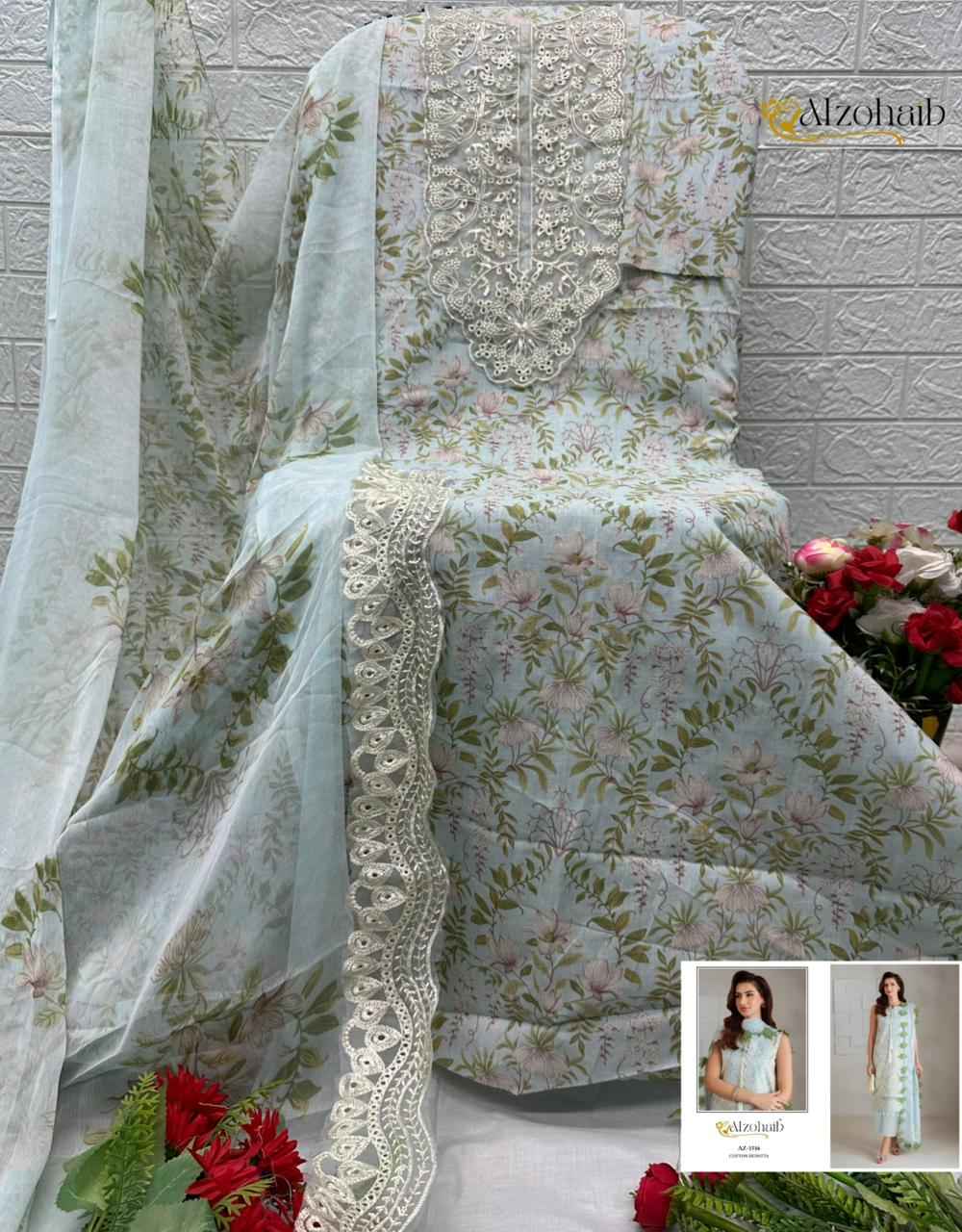 Alzohaib Nazakat Vol 1 Cotton Dress Material 4 pcs Catalogue