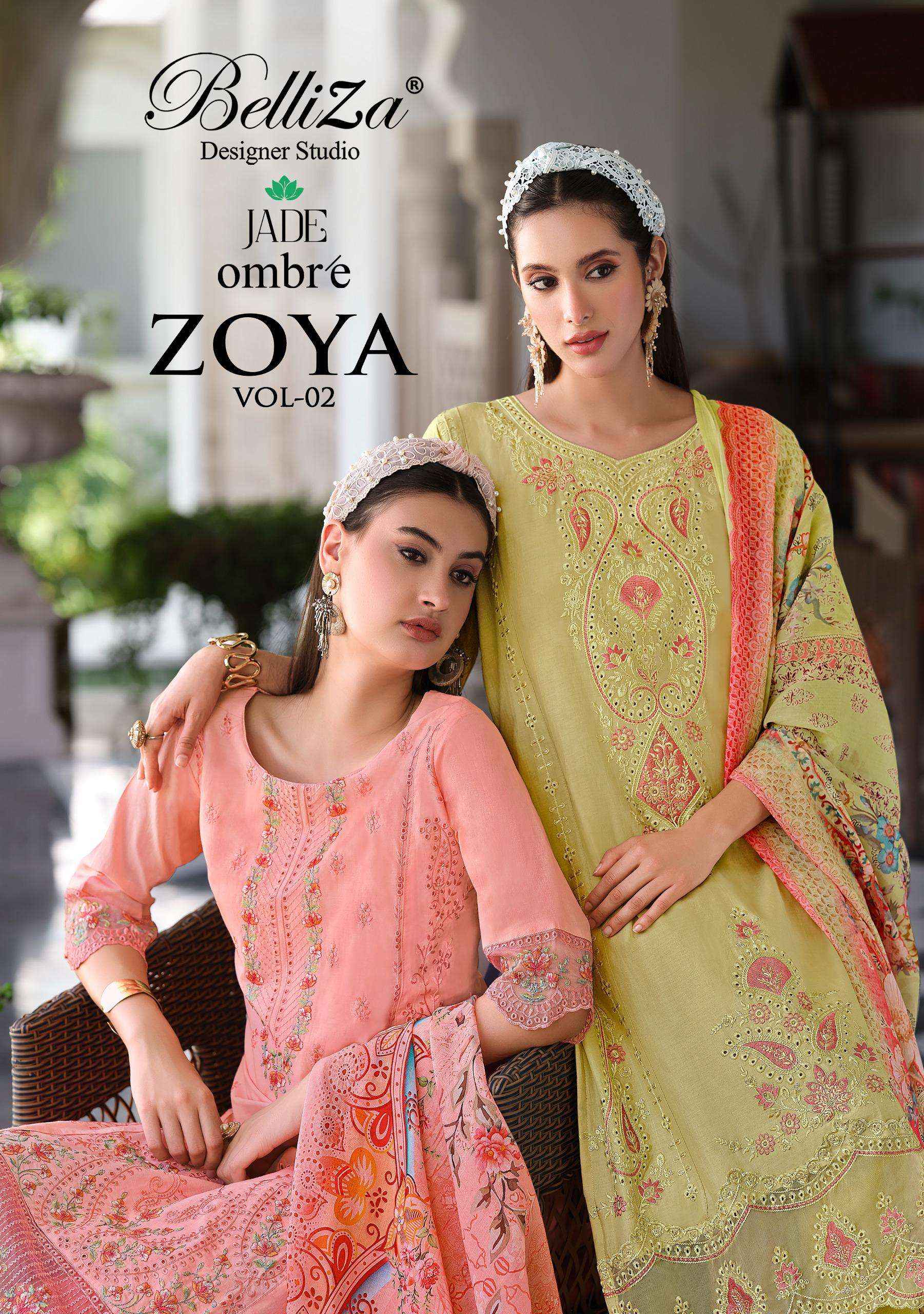 Belliza Jade Ombre Zoya Vol 2 Cotton Dress Material 6 pcs Catalogue