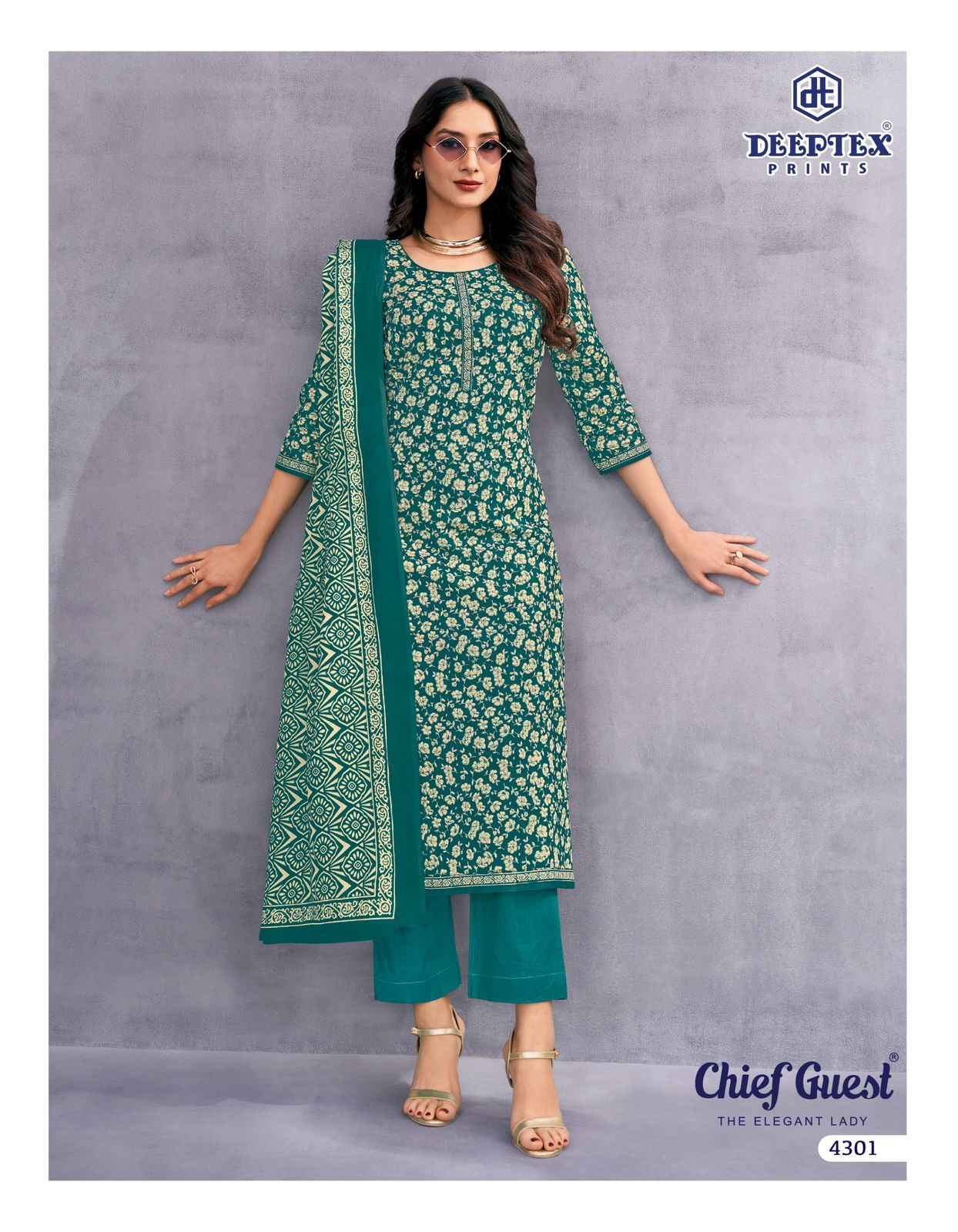Deeptex Chief Guest Vol 43 Cotton Dress Material 15 pcs Catalogue