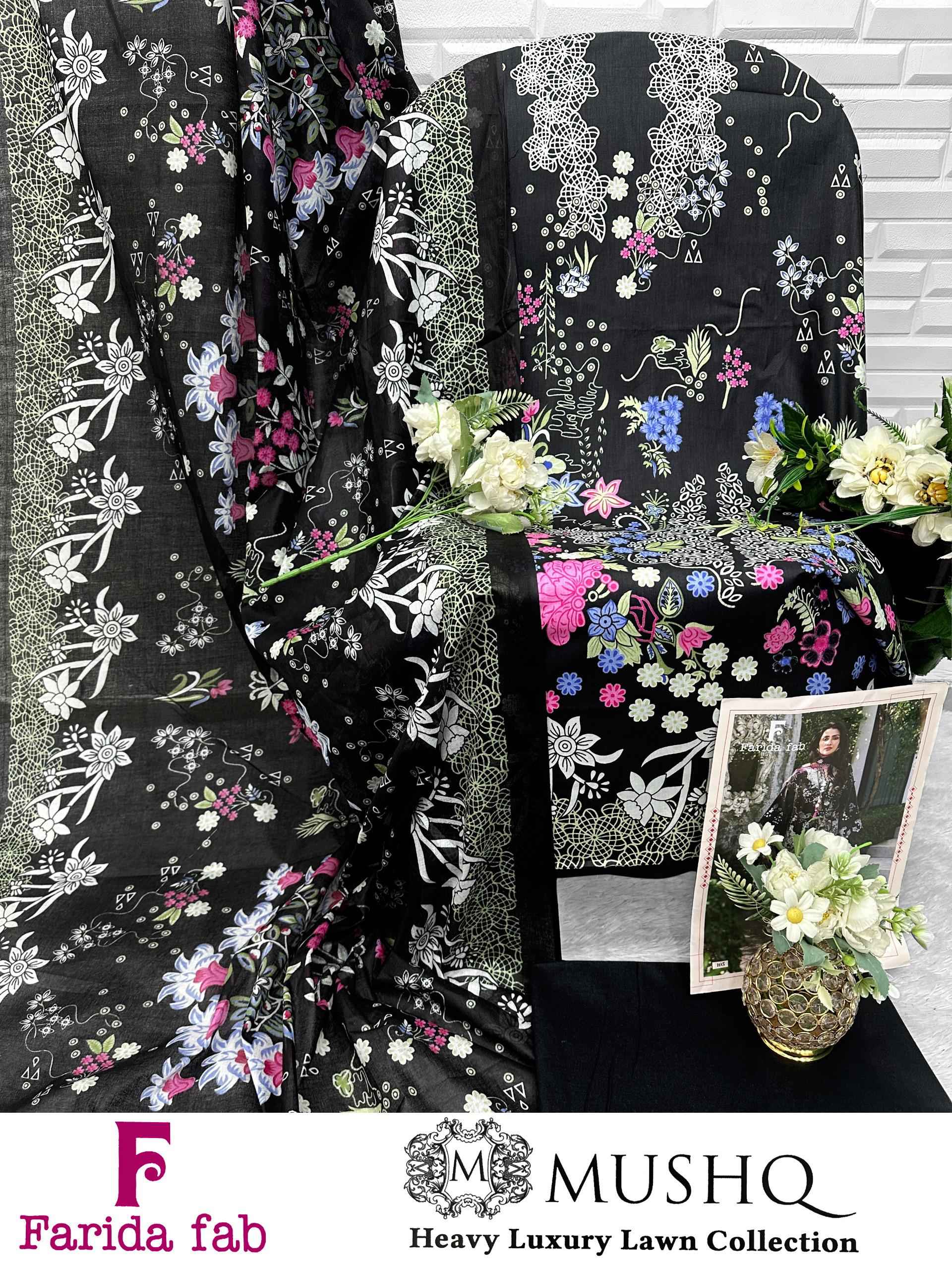 Farida Fab Mushq Cotton Dress Material 6 pcs Catalogue