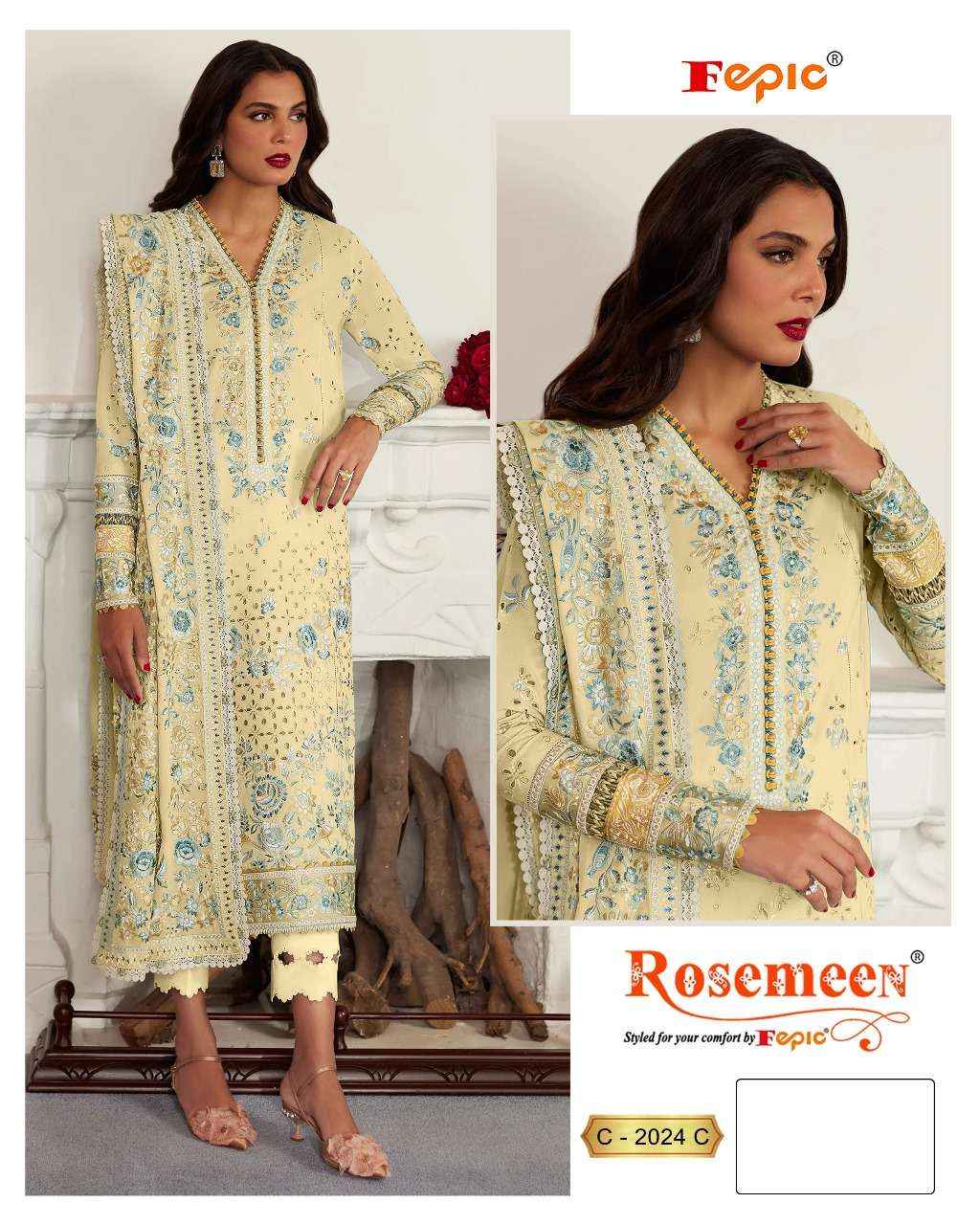 Fepic Rosemeen C 2024 Cotton Dress Material 3 pcs Catalogue