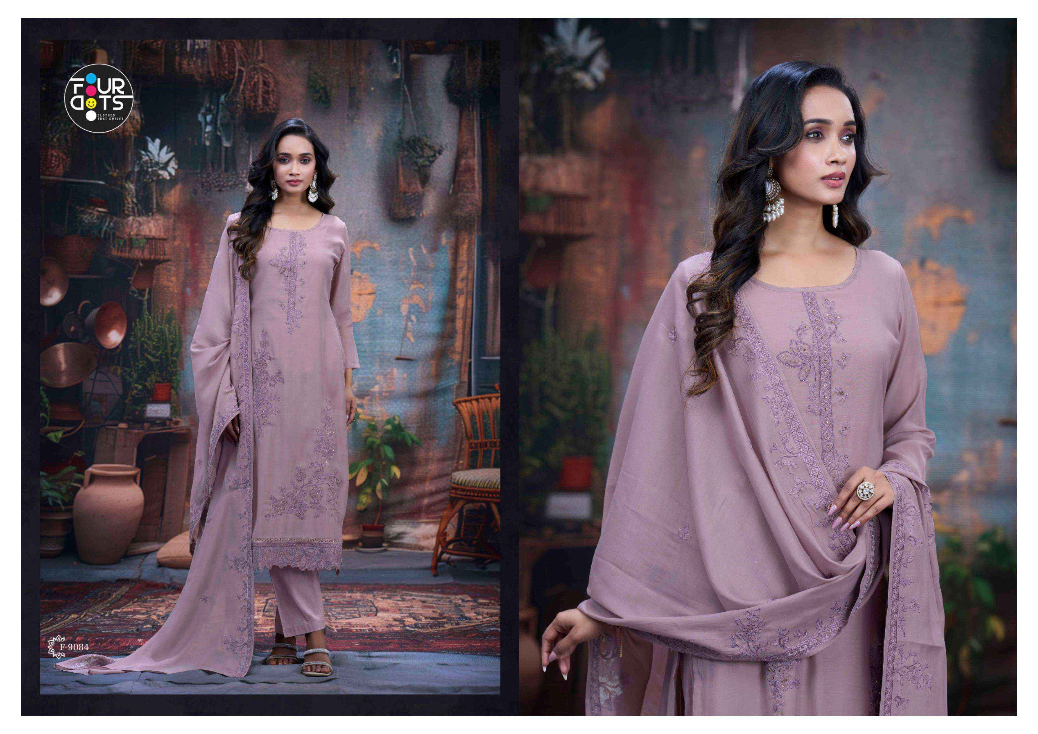 Fourdots Adora Cotton Dress Material 4 pcs Catalogue