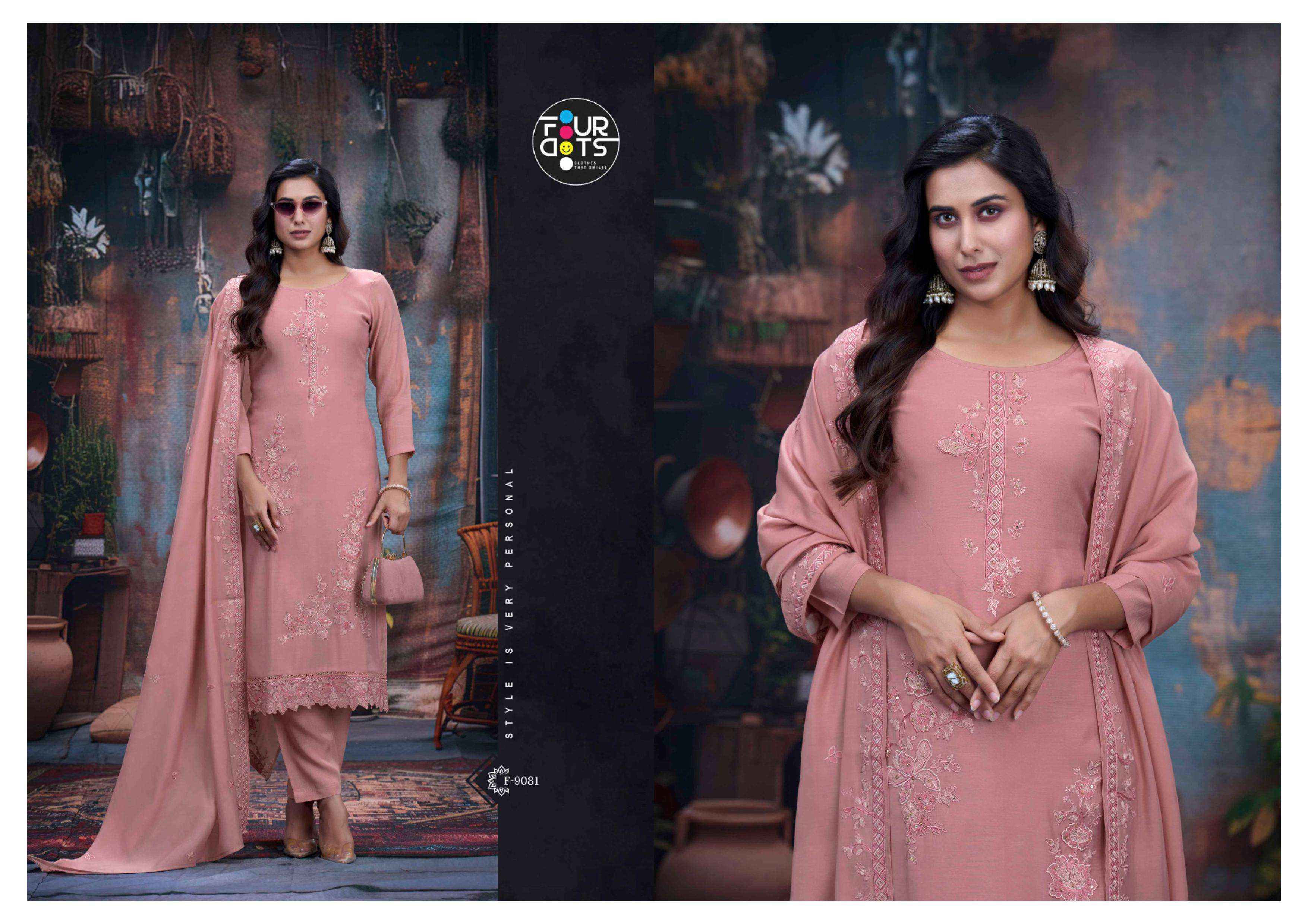 Fourdots Adora Cotton Dress Material 4 pcs Catalogue