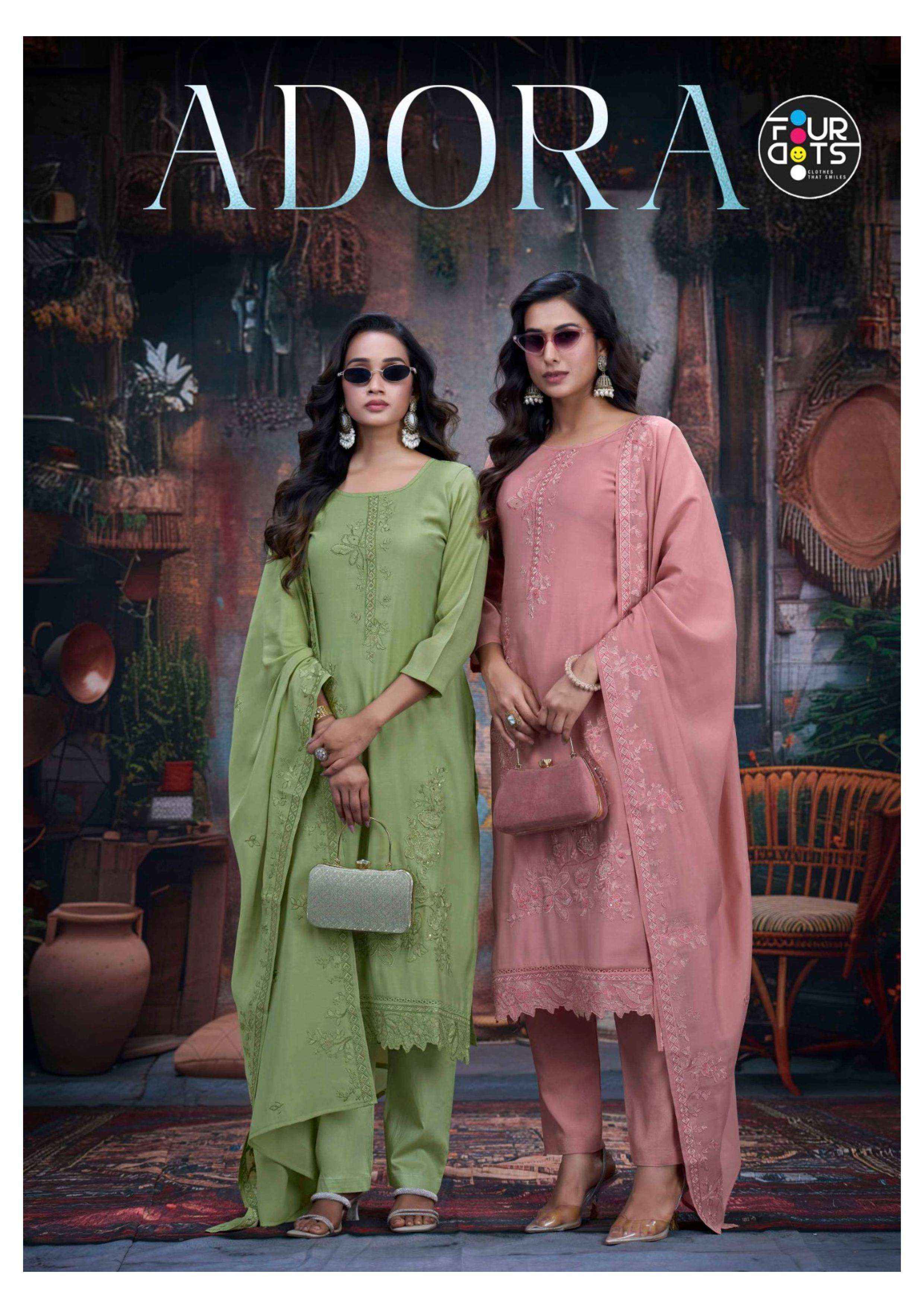 Fourdots Adora Cotton Dress Material 4 pcs Catalogue