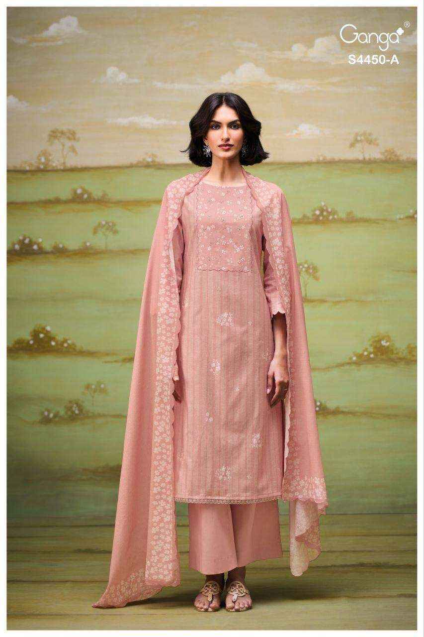 Ganga Hesika 4450 Cotton Dress Material 4 pcs Catalogue