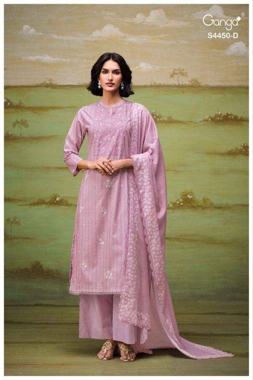Ganga Hesika 4450 Cotton Dress Material 4 pcs Catalogue