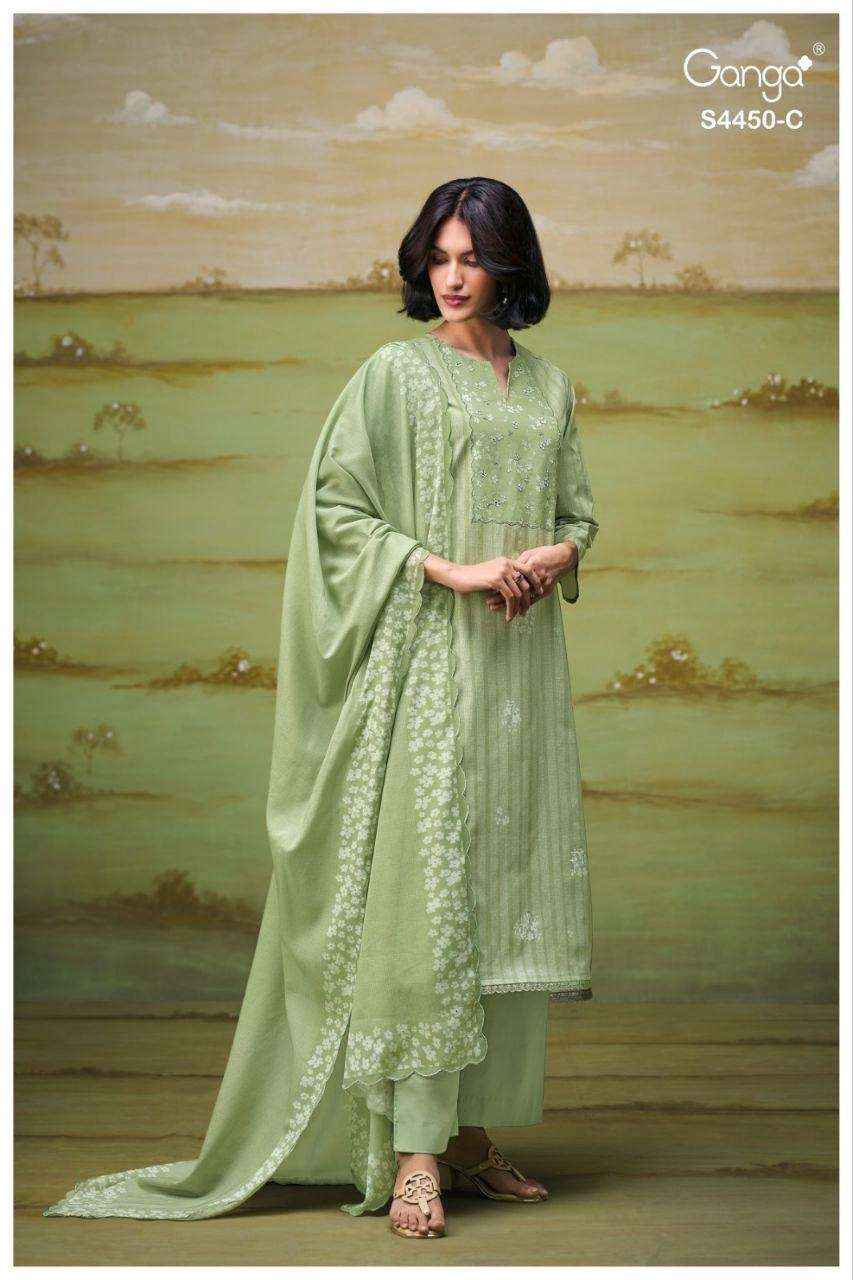 Ganga Hesika 4450 Cotton Dress Material 4 pcs Catalogue